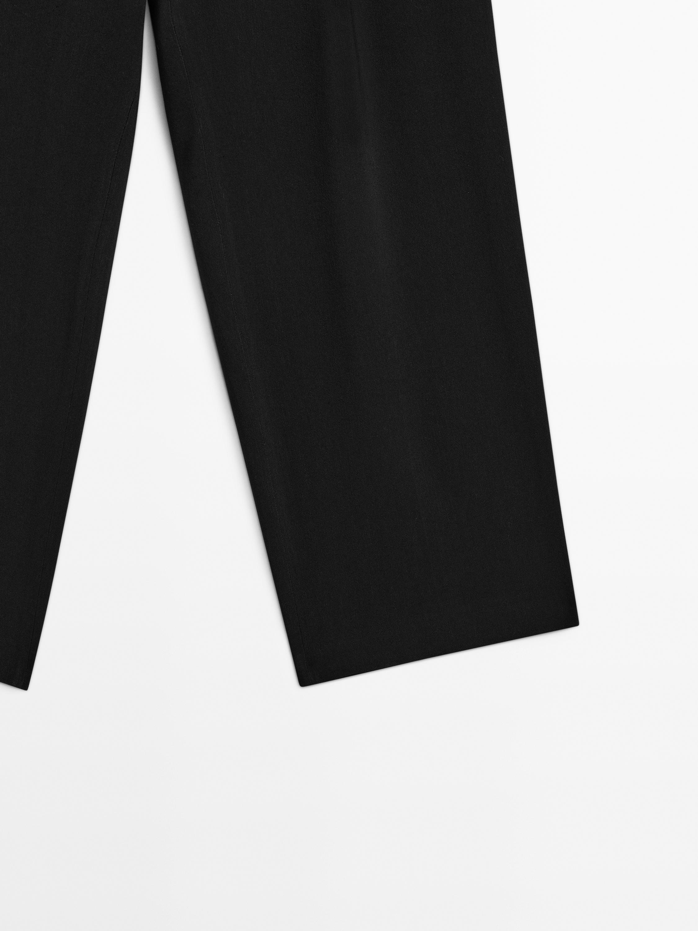 Linen blend darted suit trousers - Limited Edition