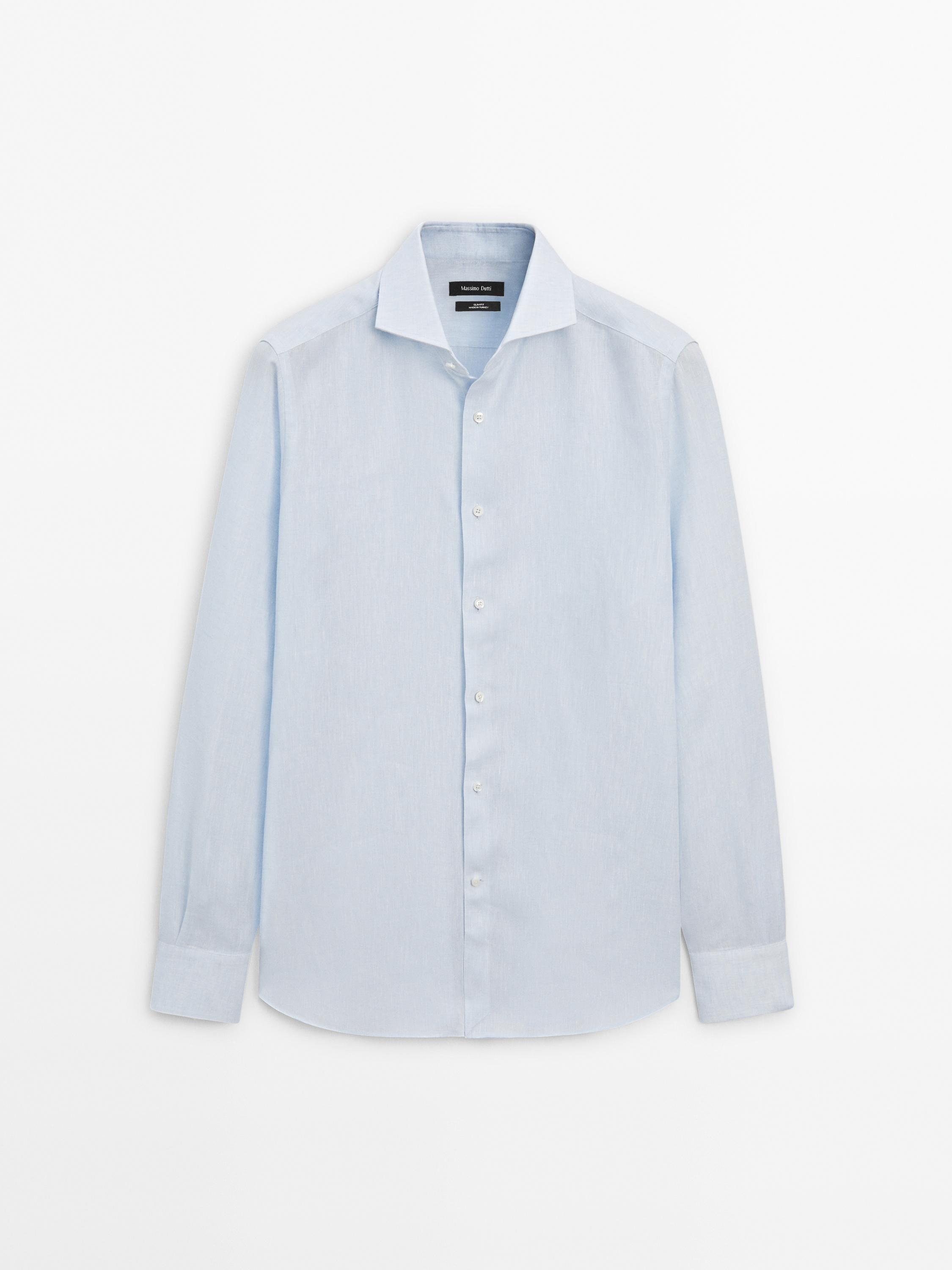 100% linen slim fit shirt