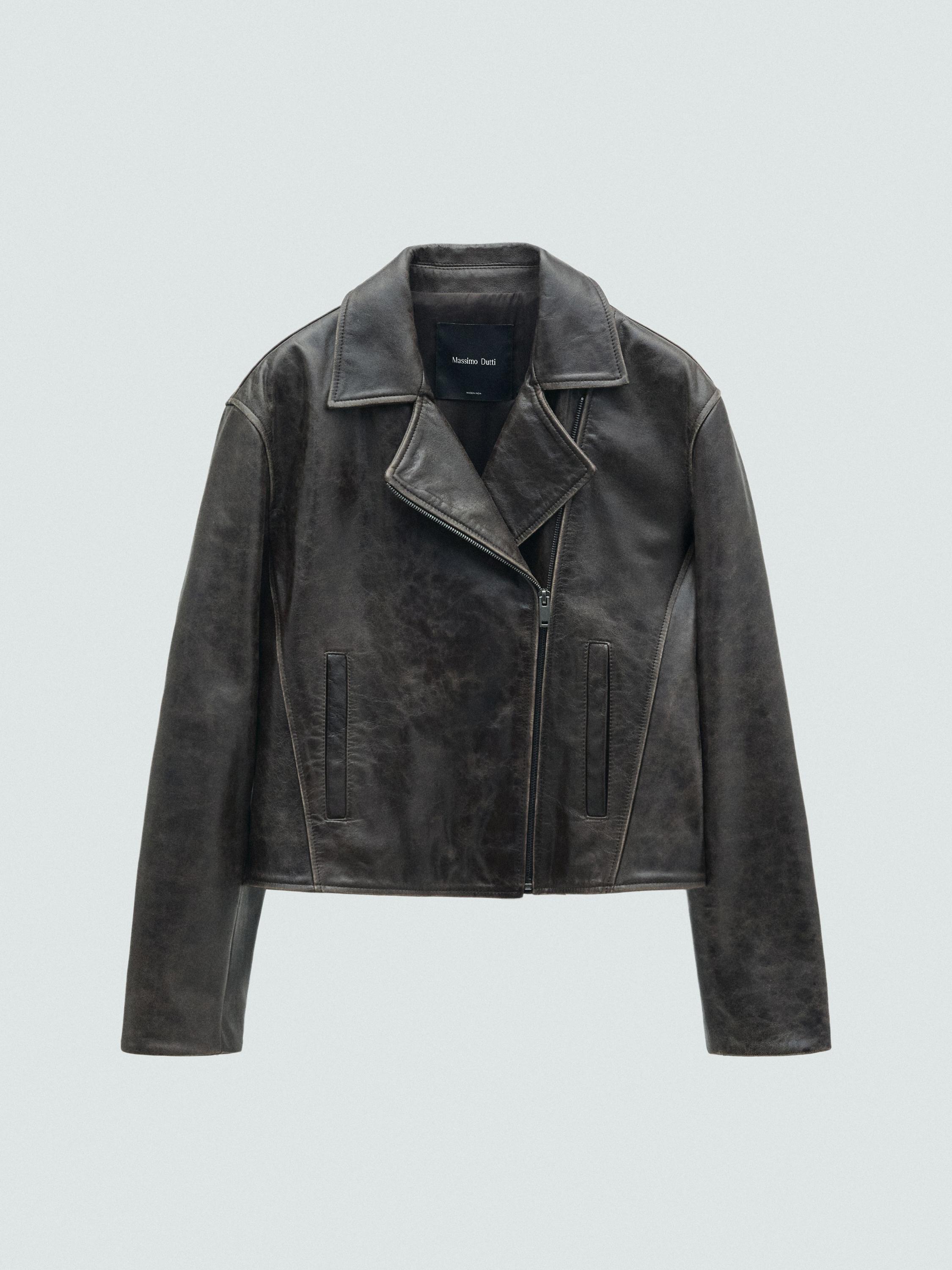 Nappa leather biker jacket