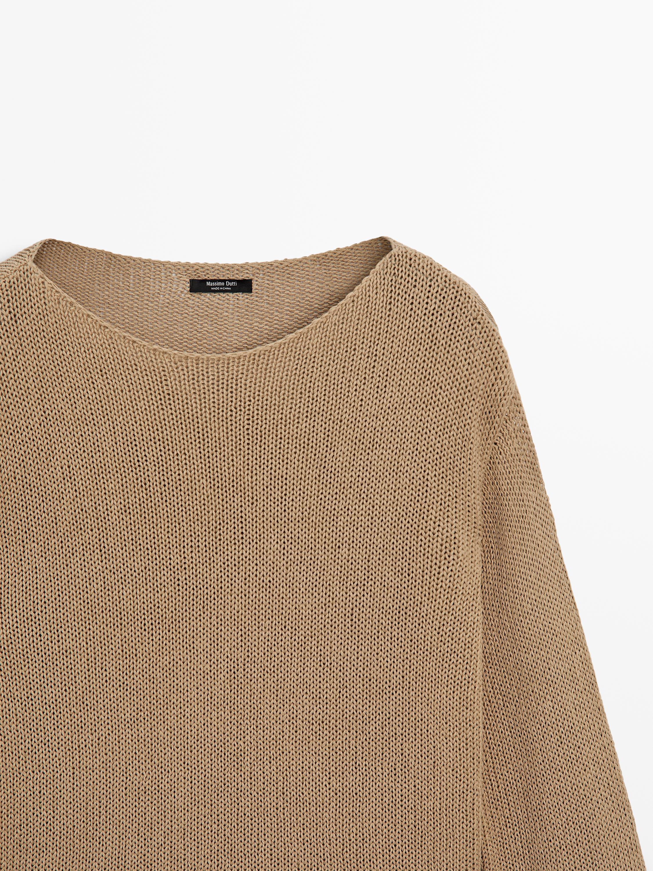Cotton blend cutwork sweater — Washed