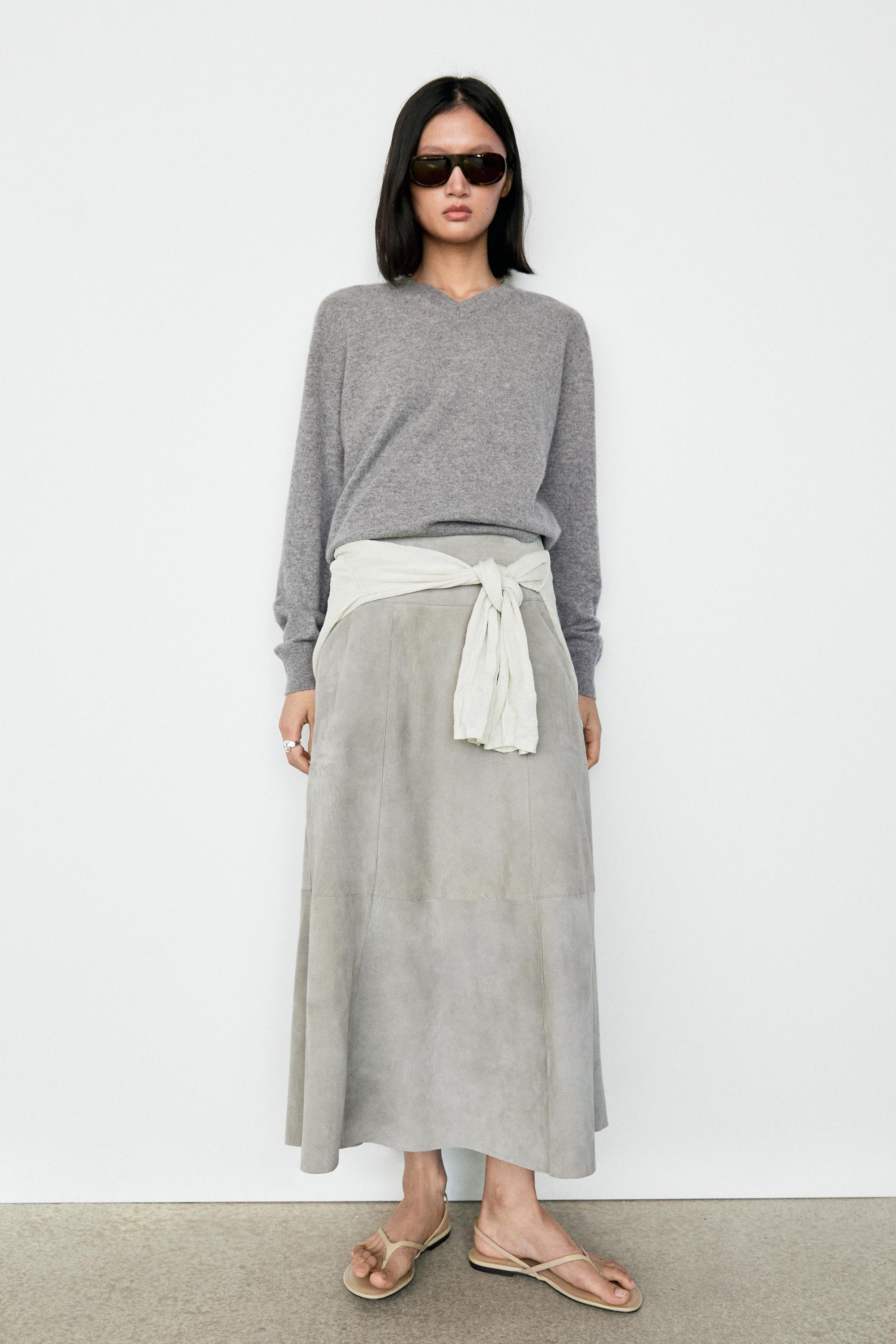 100% cashmere knit sweater — GREY MARL