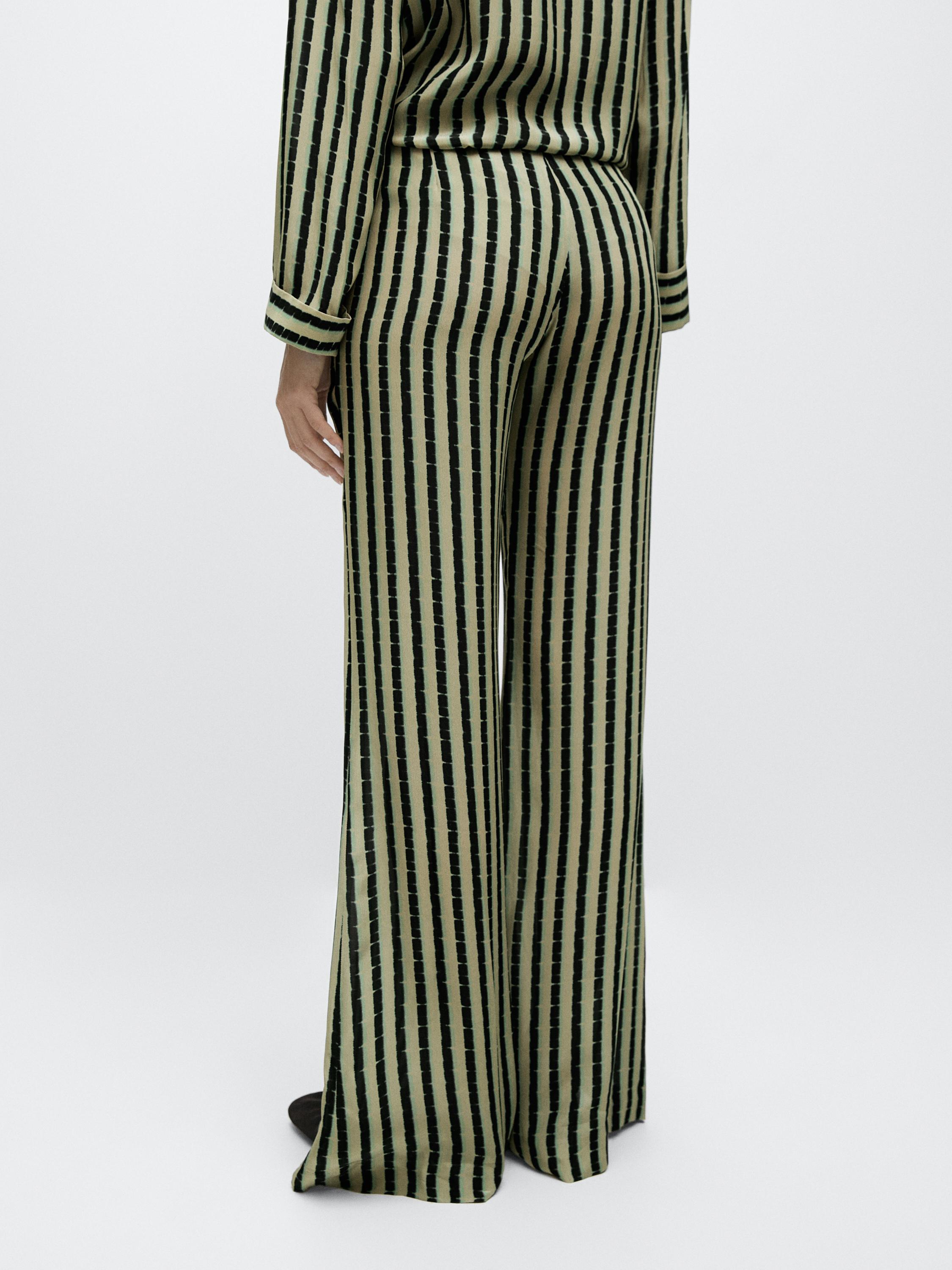 Striped flare fit trousers — AQUAMARINE