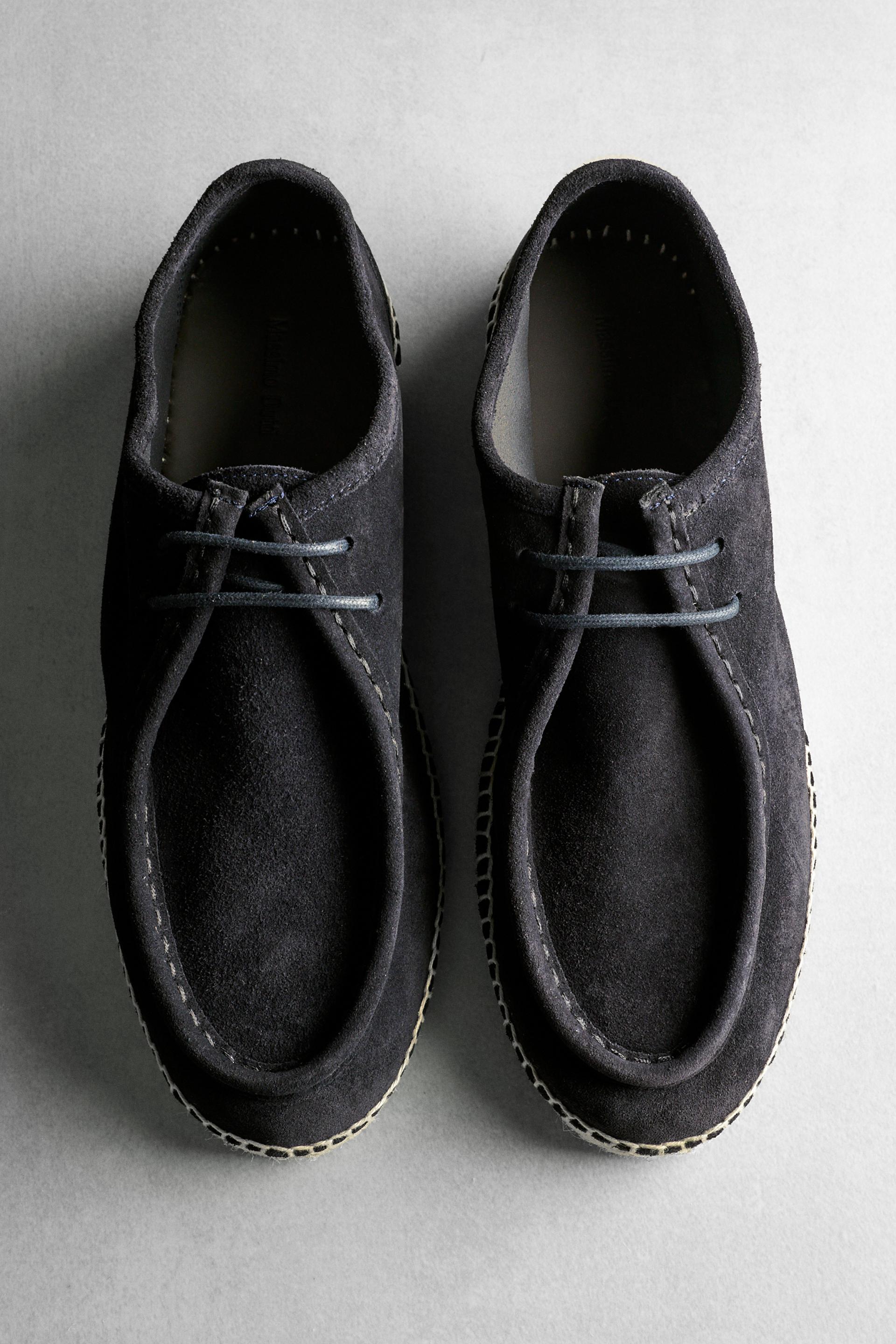 Chaussure Jute Ganse Croûte De Cuir - Marine Foncé - 43 - Massimo Dutti - Homme