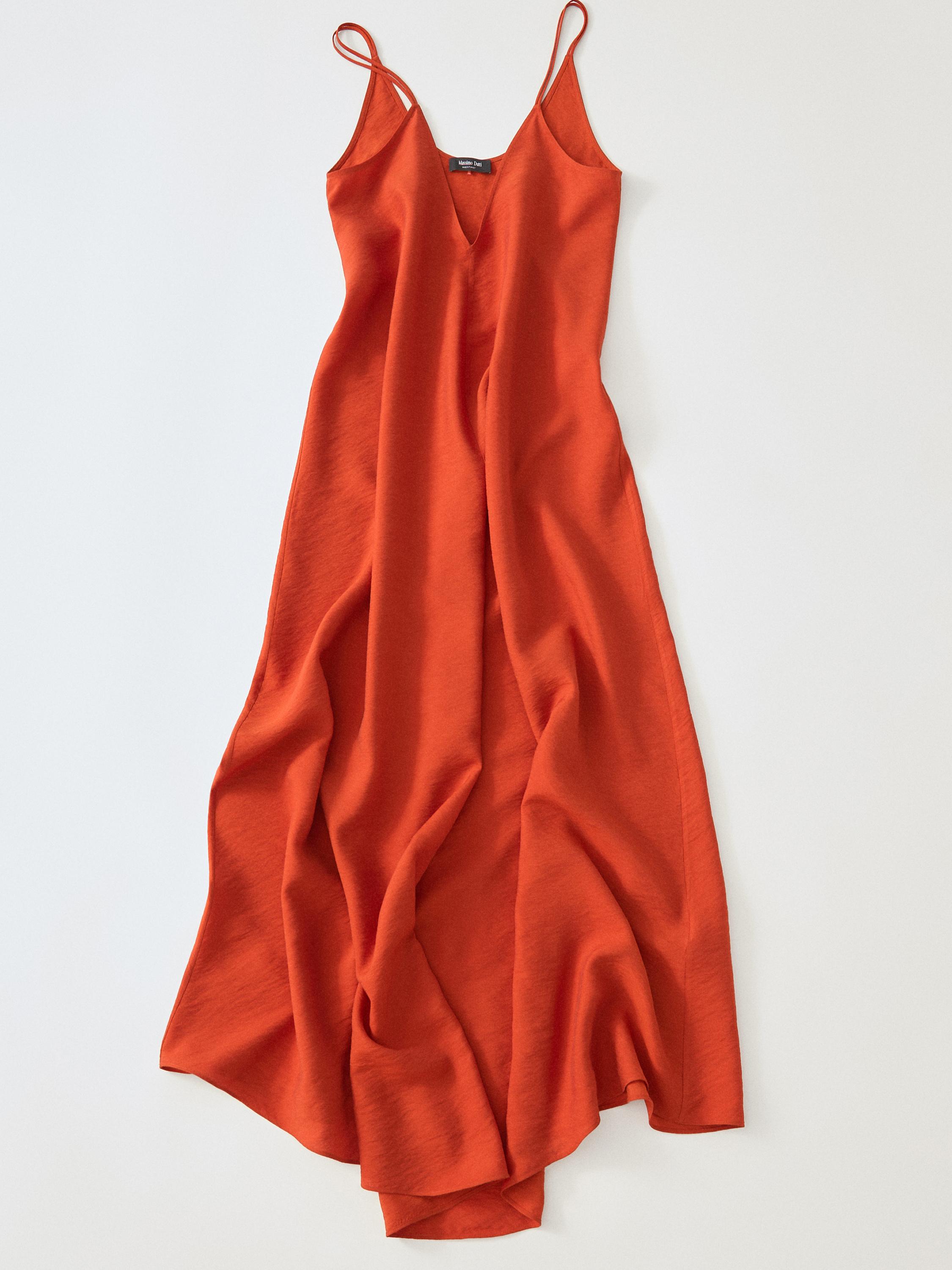 massimo dutti orange dress MASSIMO DUTTI Dress With Gathered Neckline And Back Tie in White