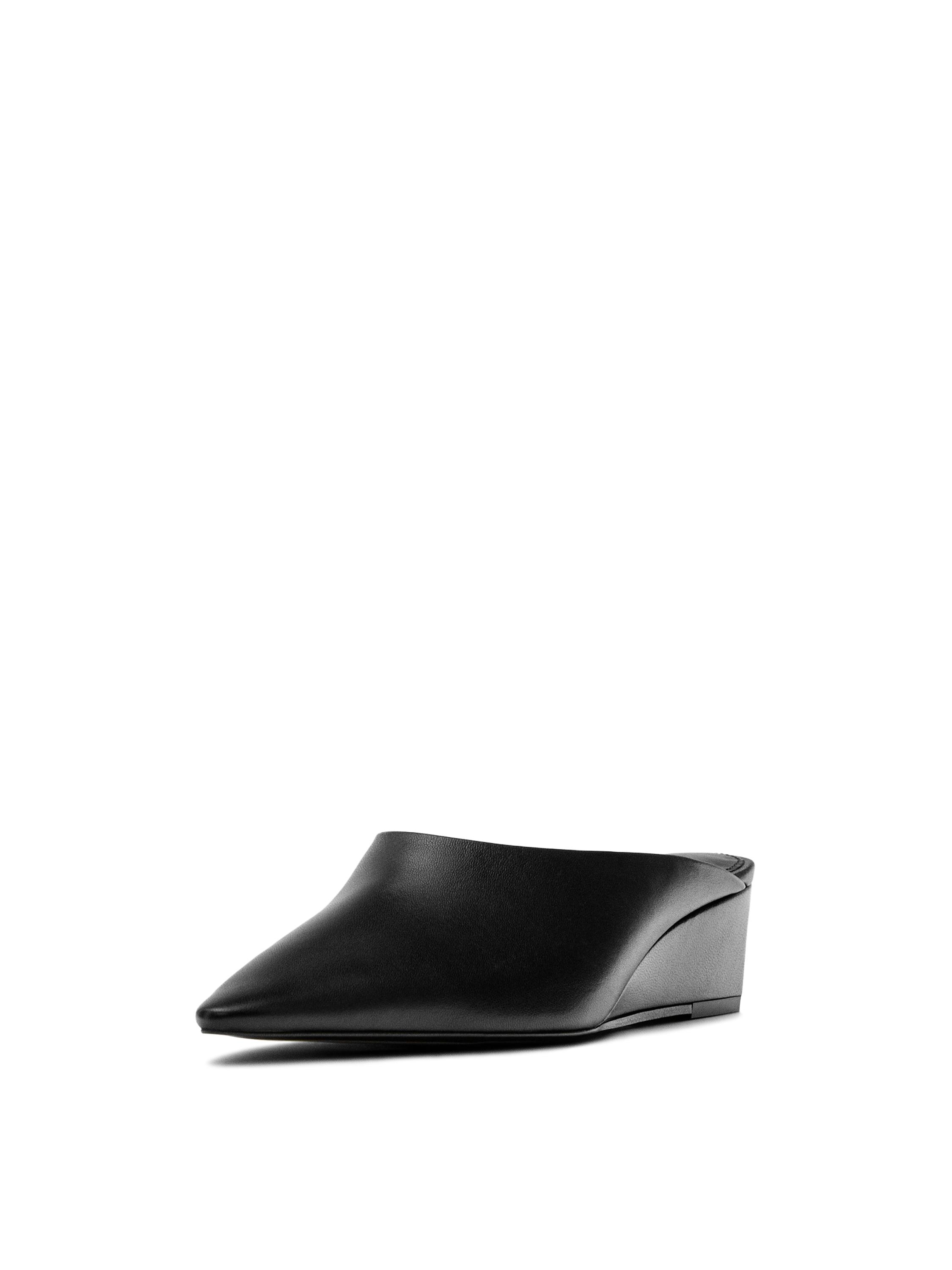 Wedge heel mules — BLACK