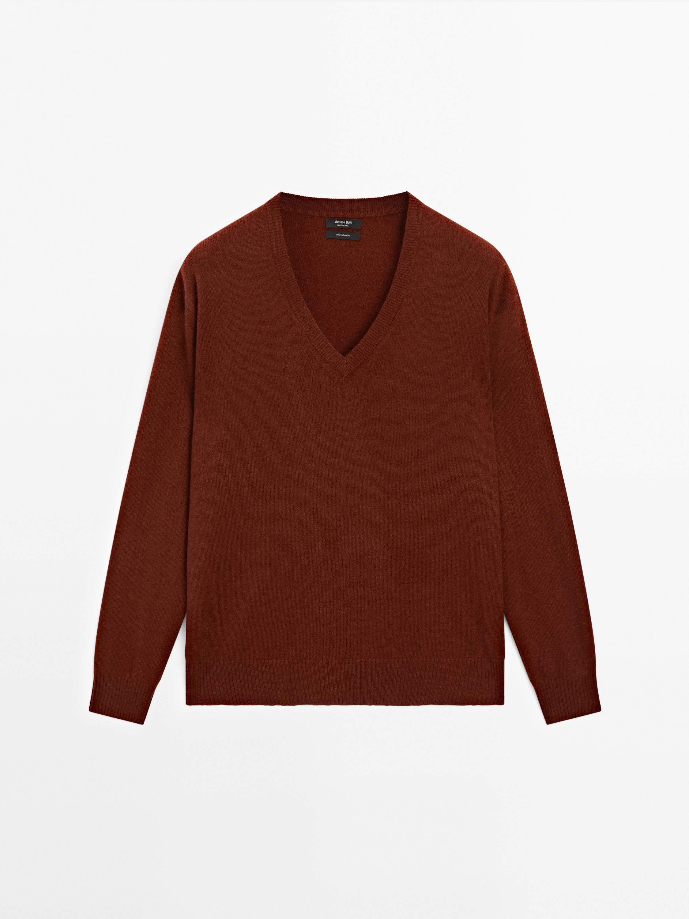 Knit 100% cashmere V-neck sweater