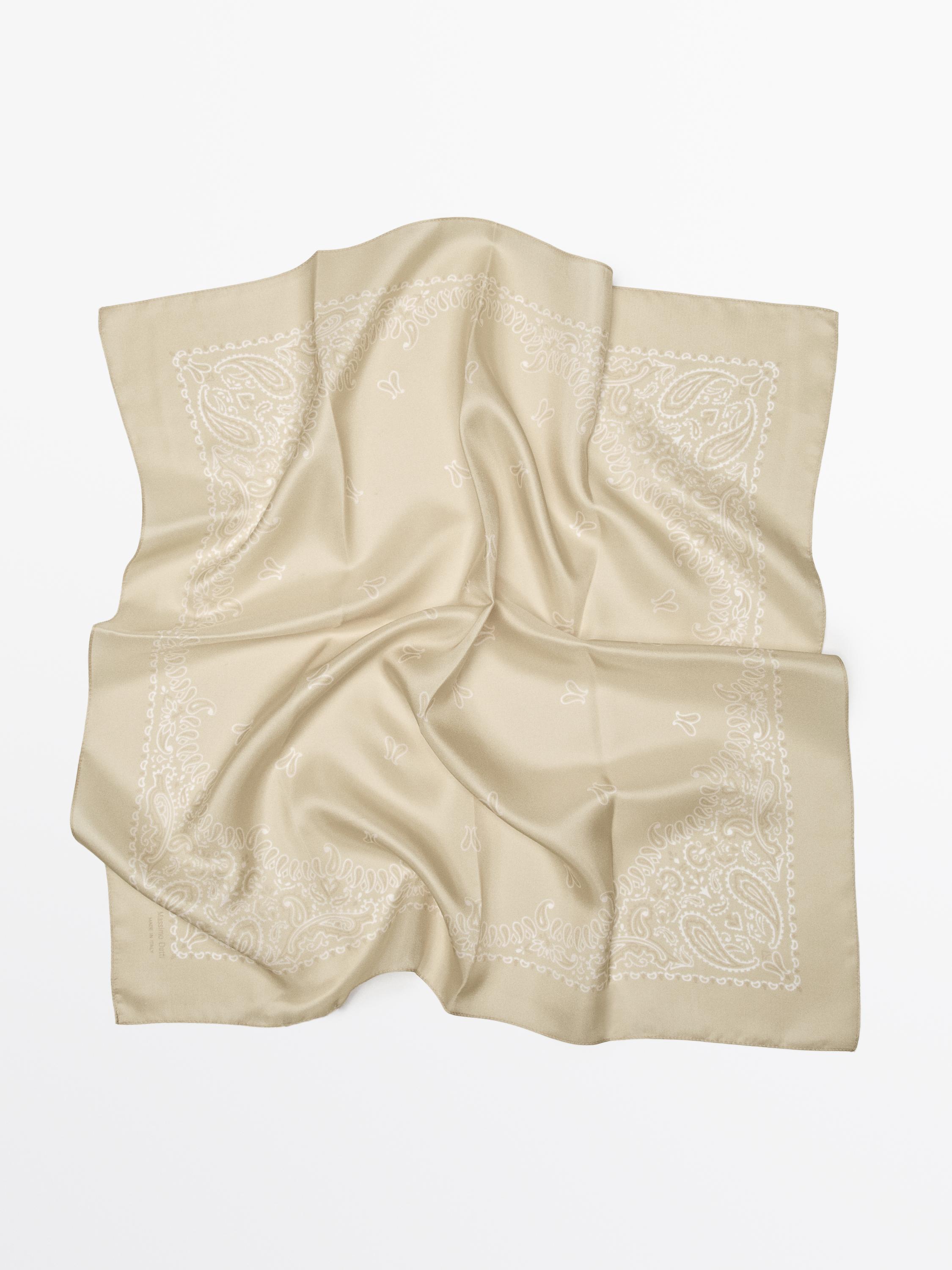 Paisley print 100% silk bandana