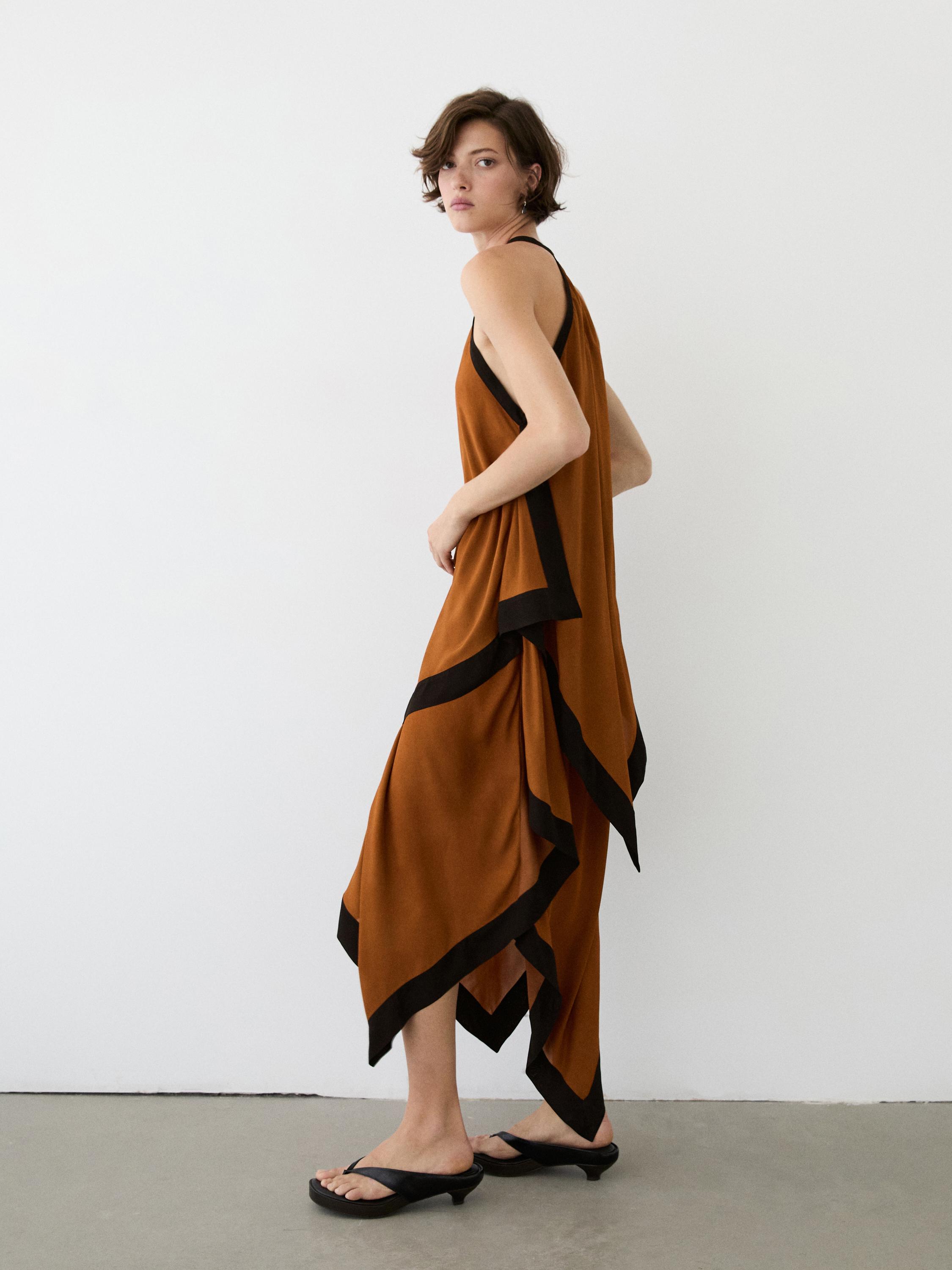 Midi dress with contrast layers — Washed