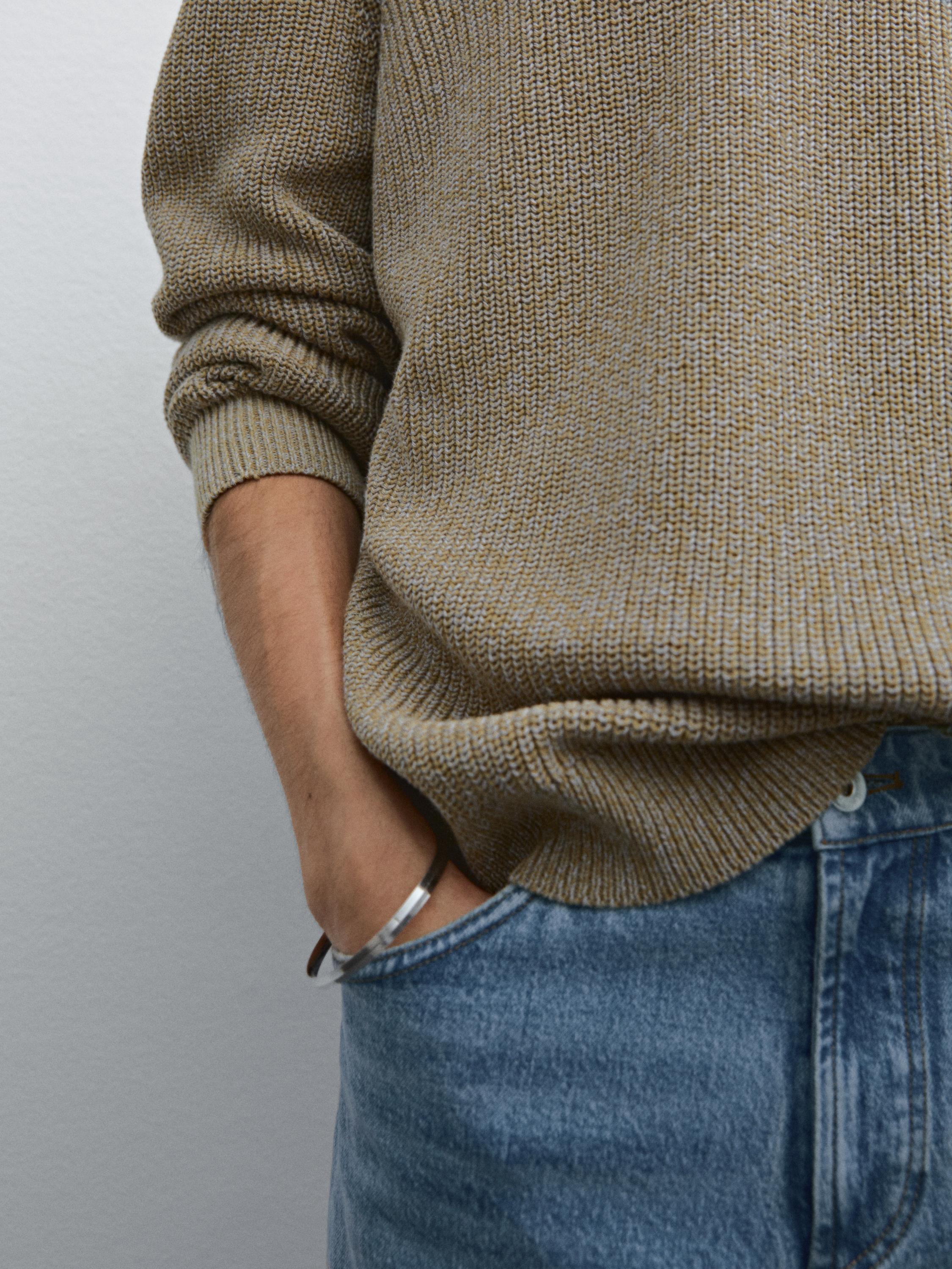 100% cotton ribbed knit sweater