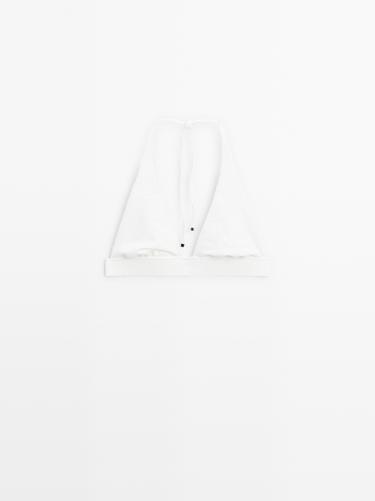 Textured triangle bikini top — Off white 2