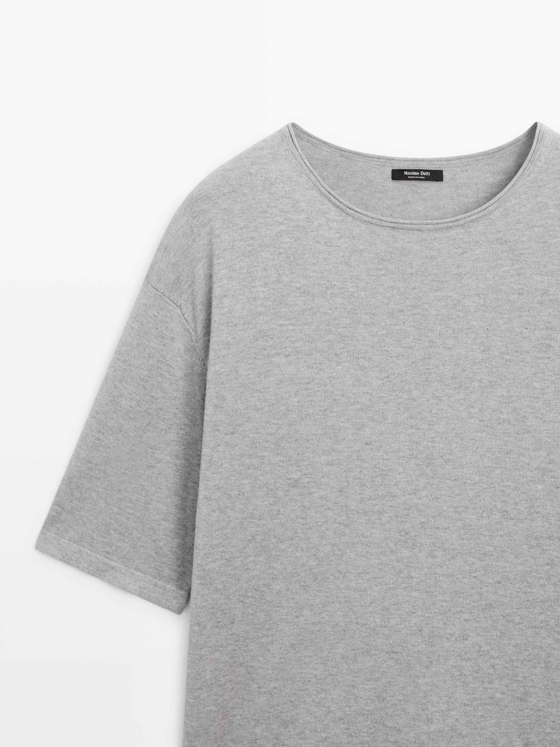Sweater with contrast lace detail — MEDIUM GREY