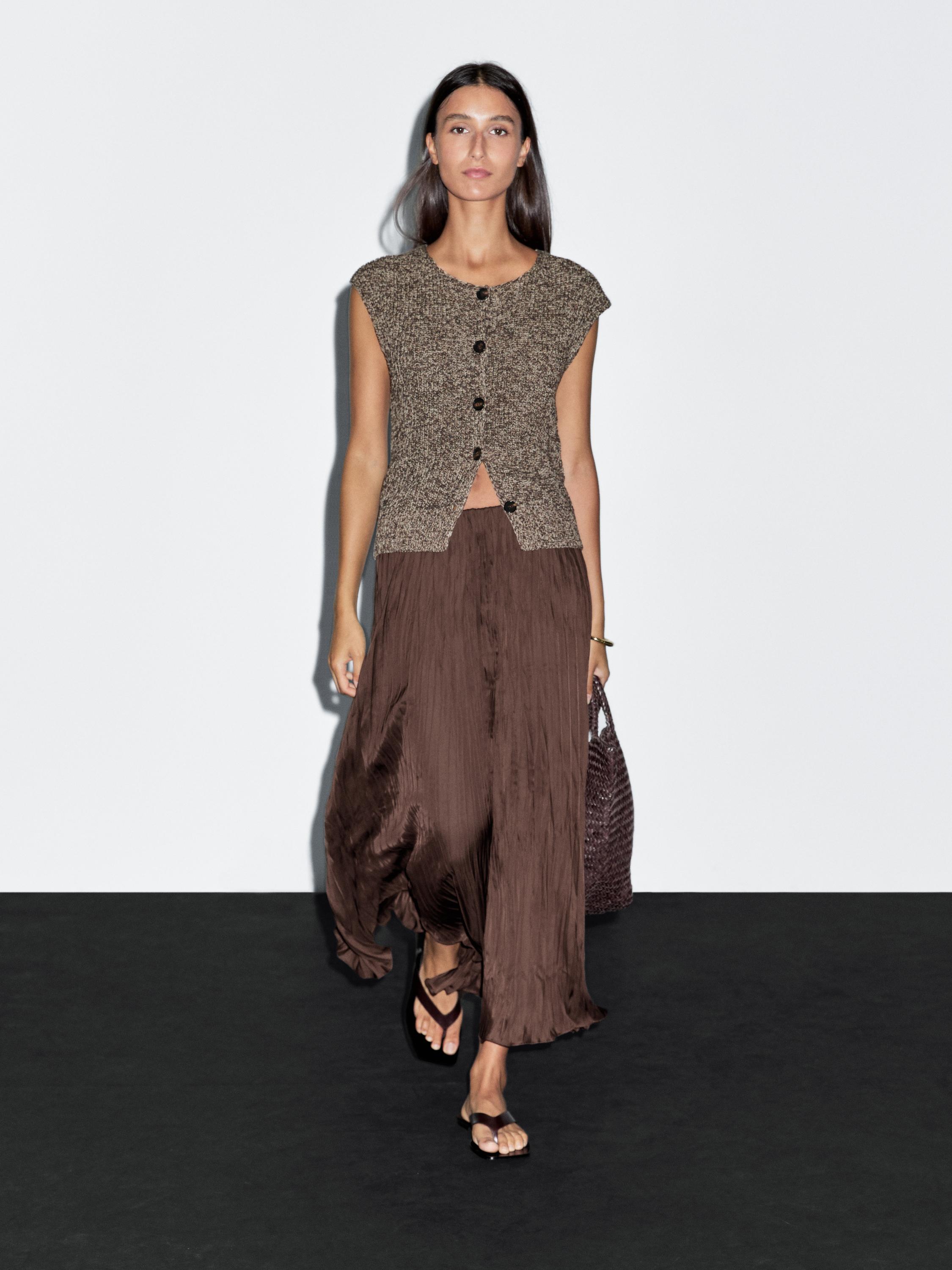 100% cotton mouliné round neck vest