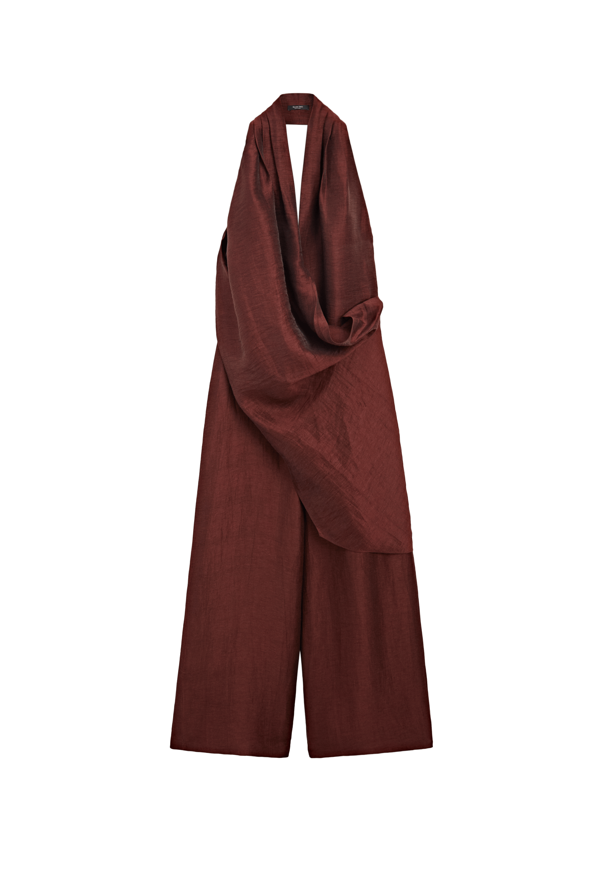 Massimo Dutti Drapeli halter yaka dökümlü tulum görsel 3
