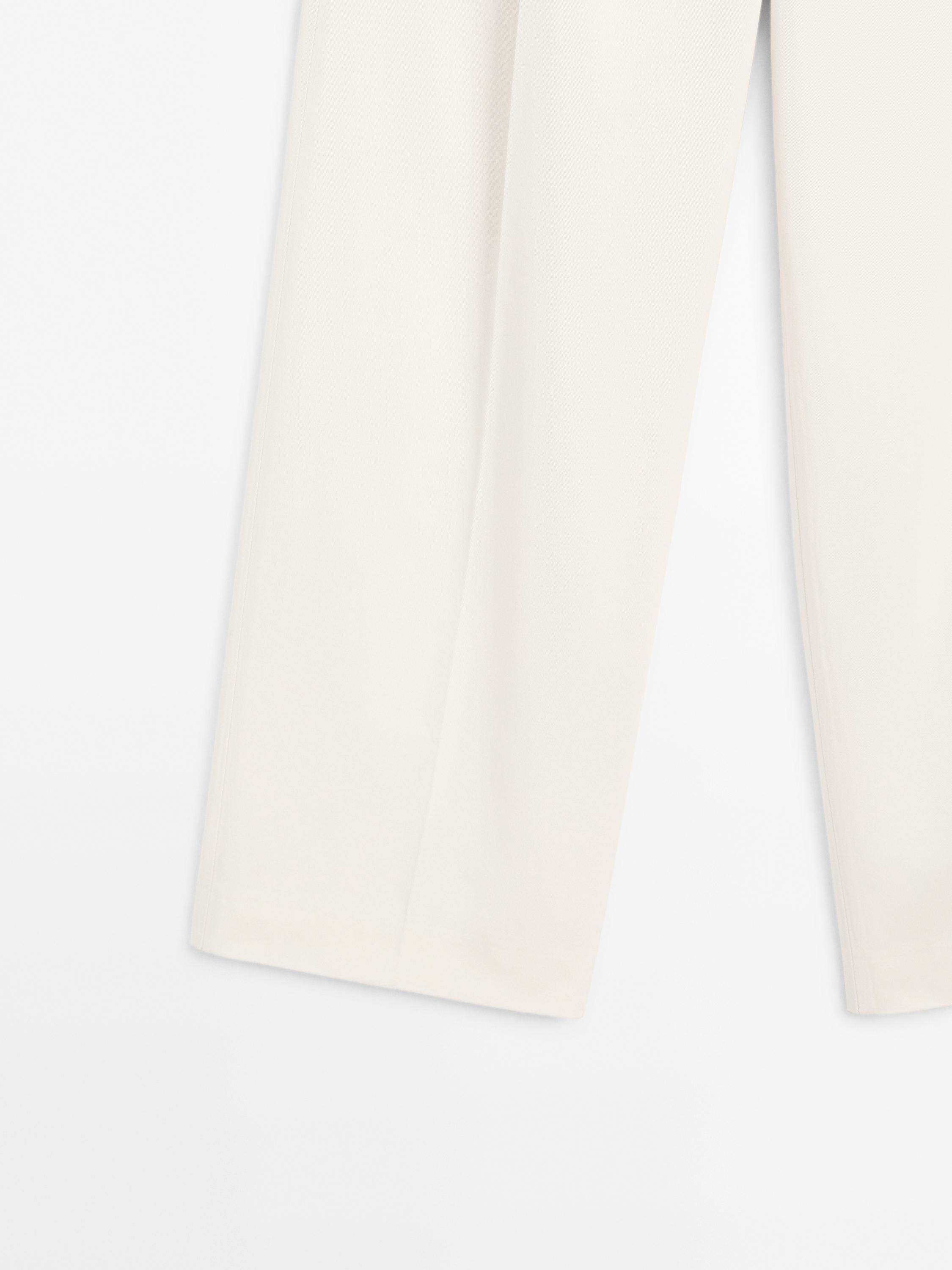 Pantalón wide leg pliegues con algodón