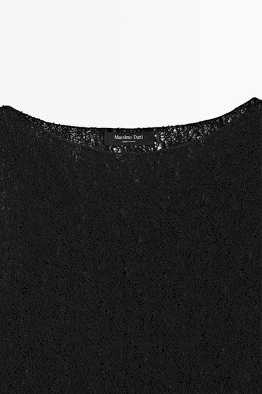 Sleeveless open-knit top — BLACK 7