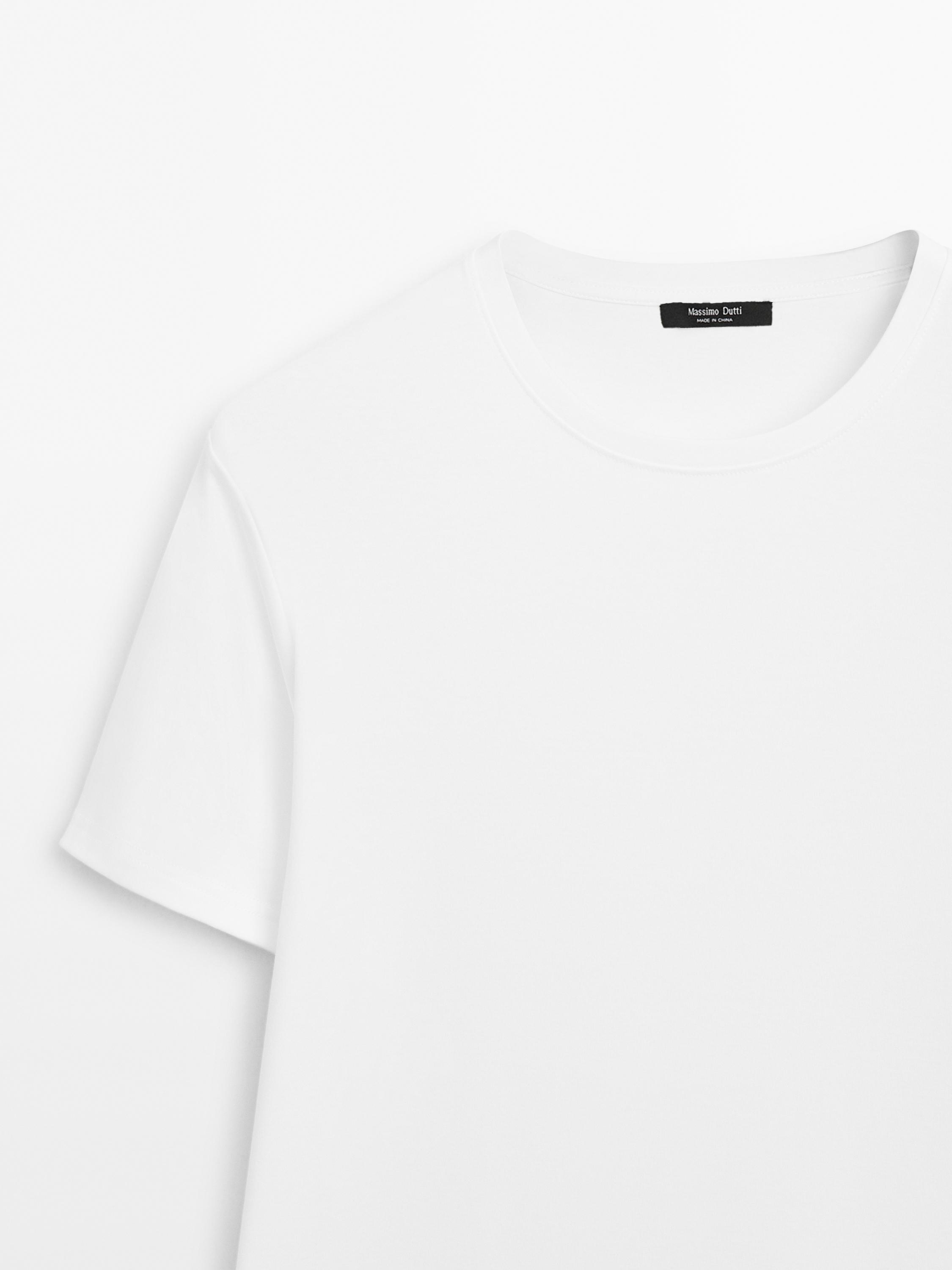 100% mercerised cotton T-shirt — WHITE