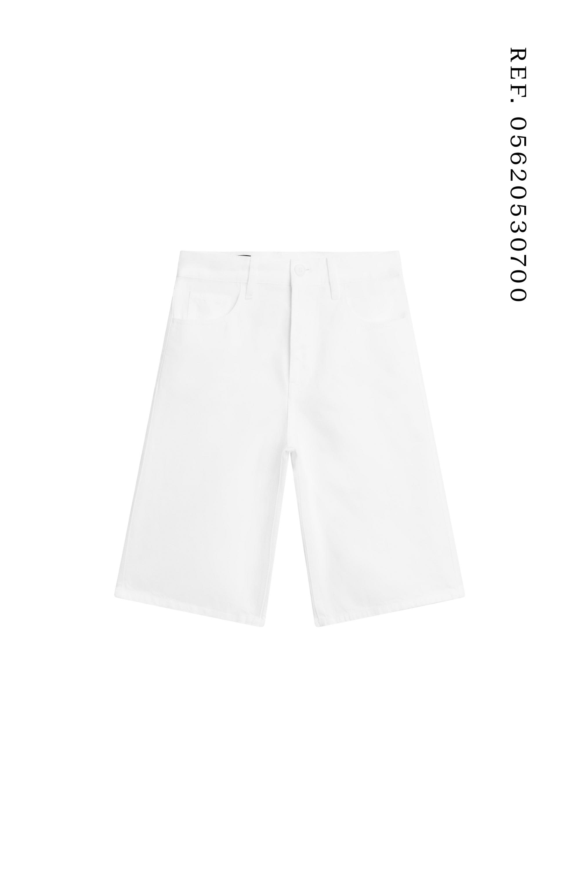 Cotton and linen blend Bermuda shorts — Off white
