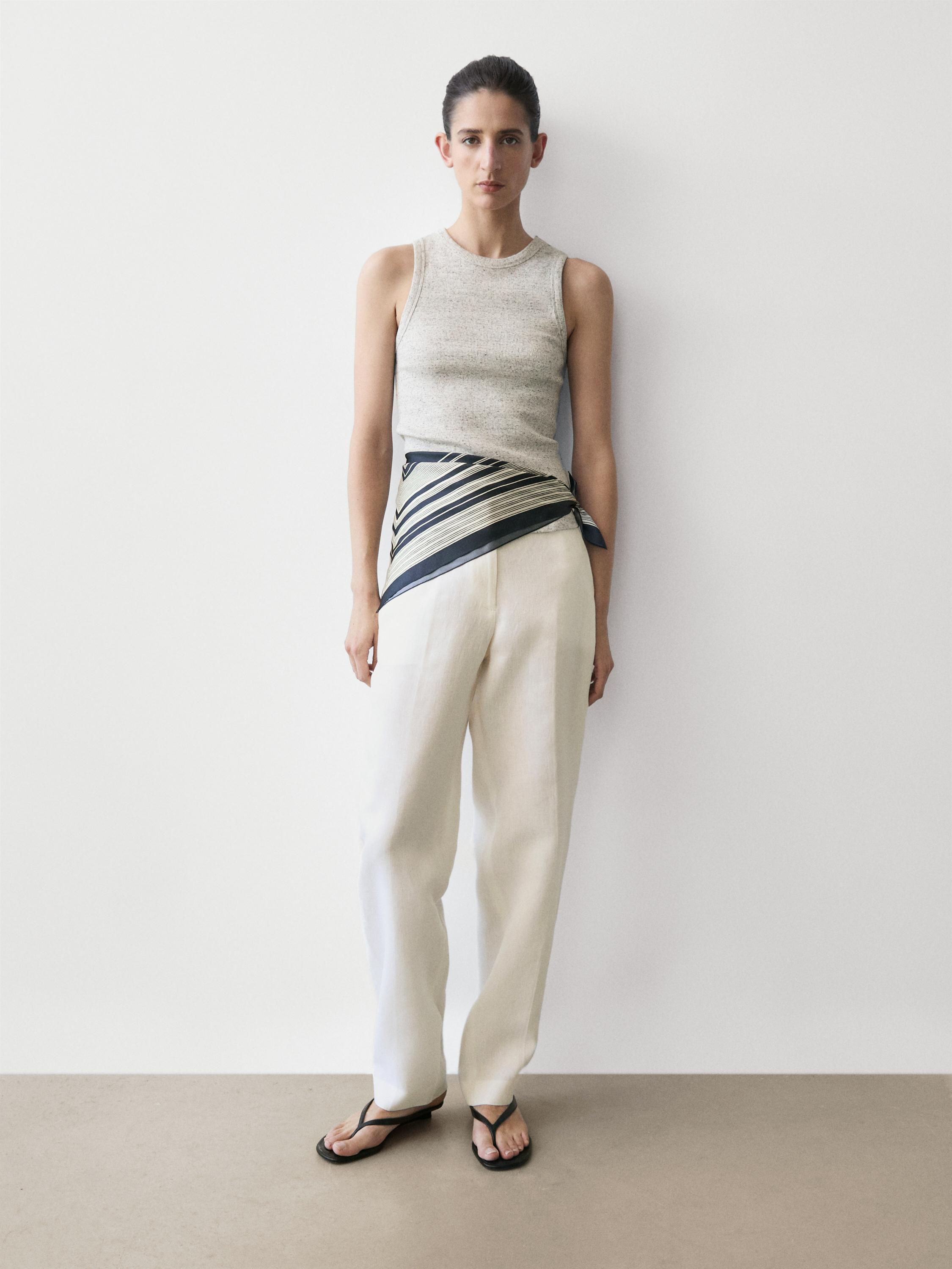 Linen suit trousers — Off white