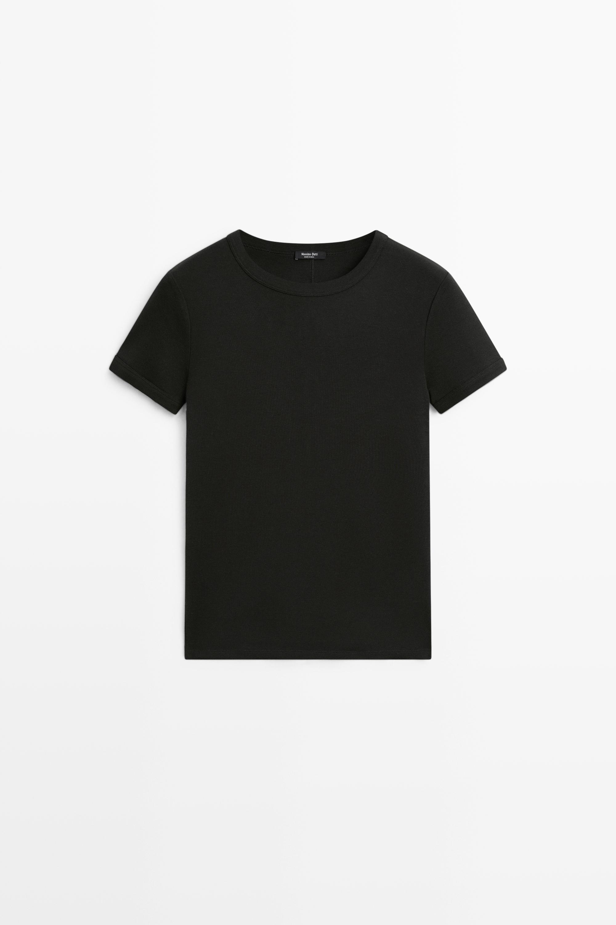 Ribbed short sleeve T-shirt