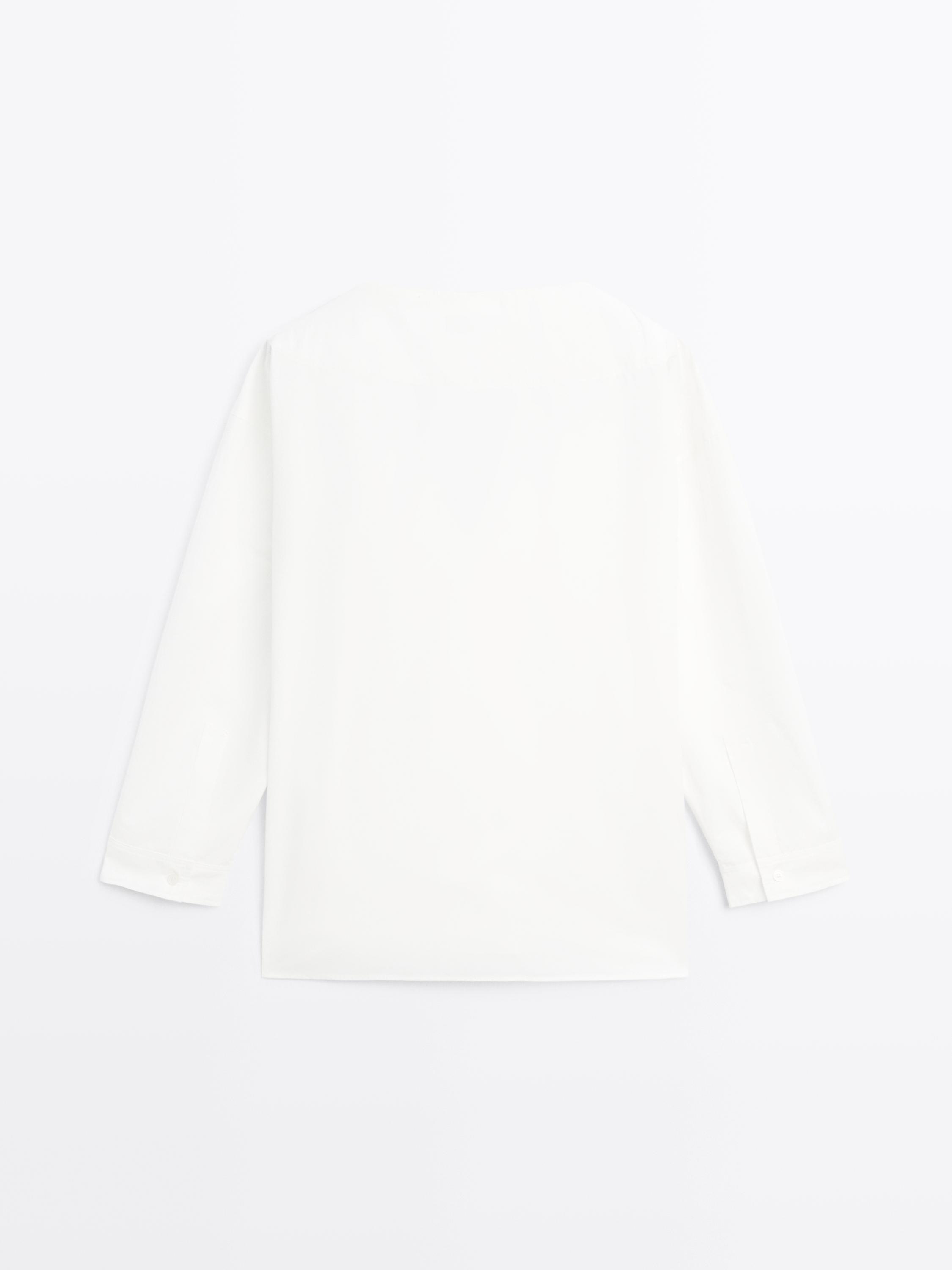 100% cotton surplice blouse