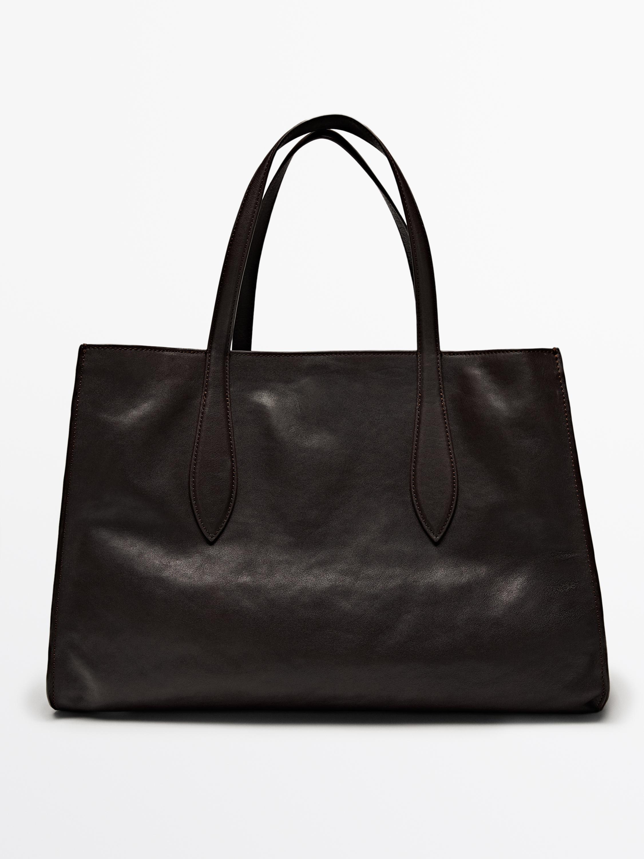 Sac tote maxi en cuir nappa
