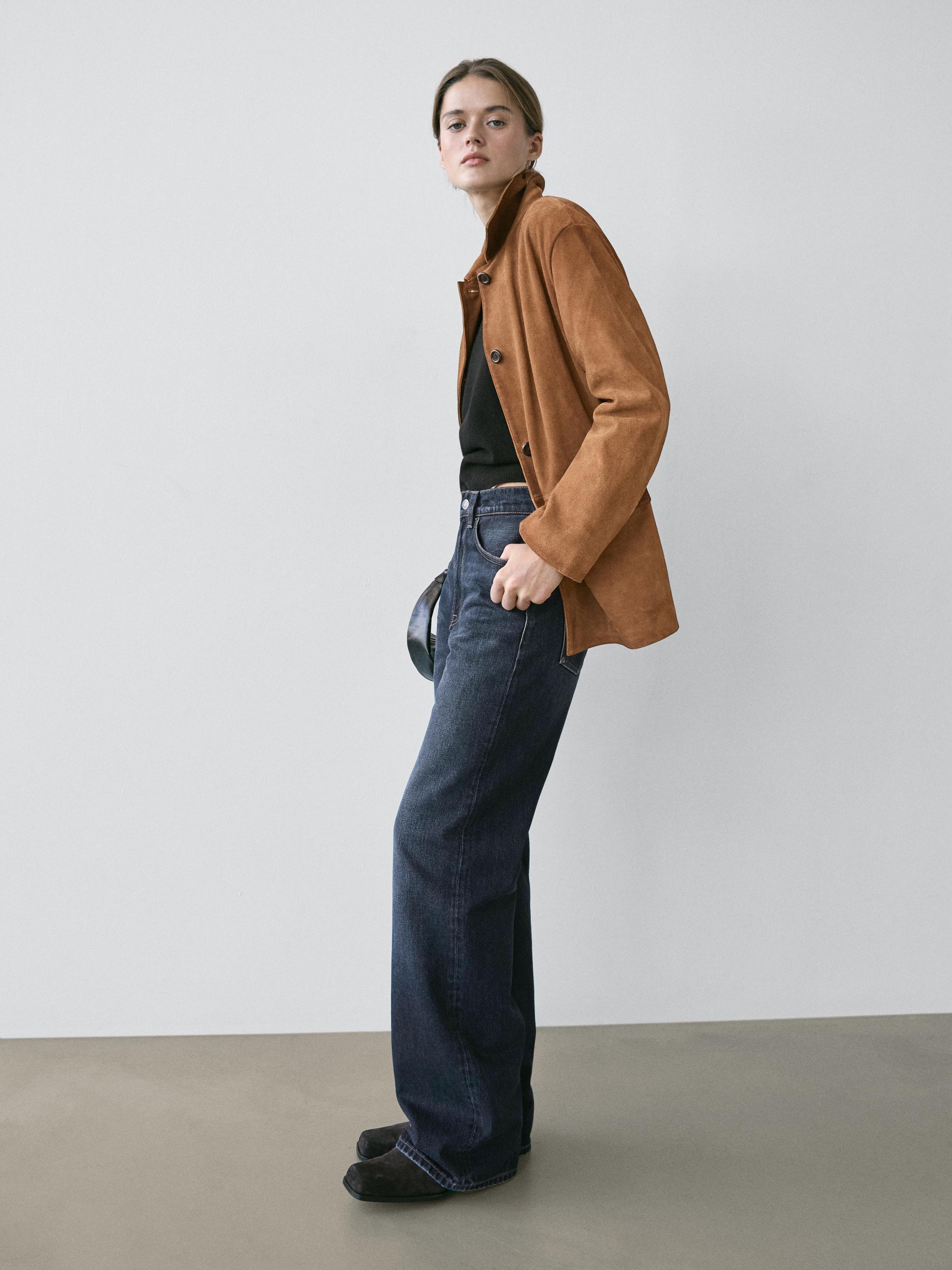High-waist wide-leg jeans — DARK BLUE