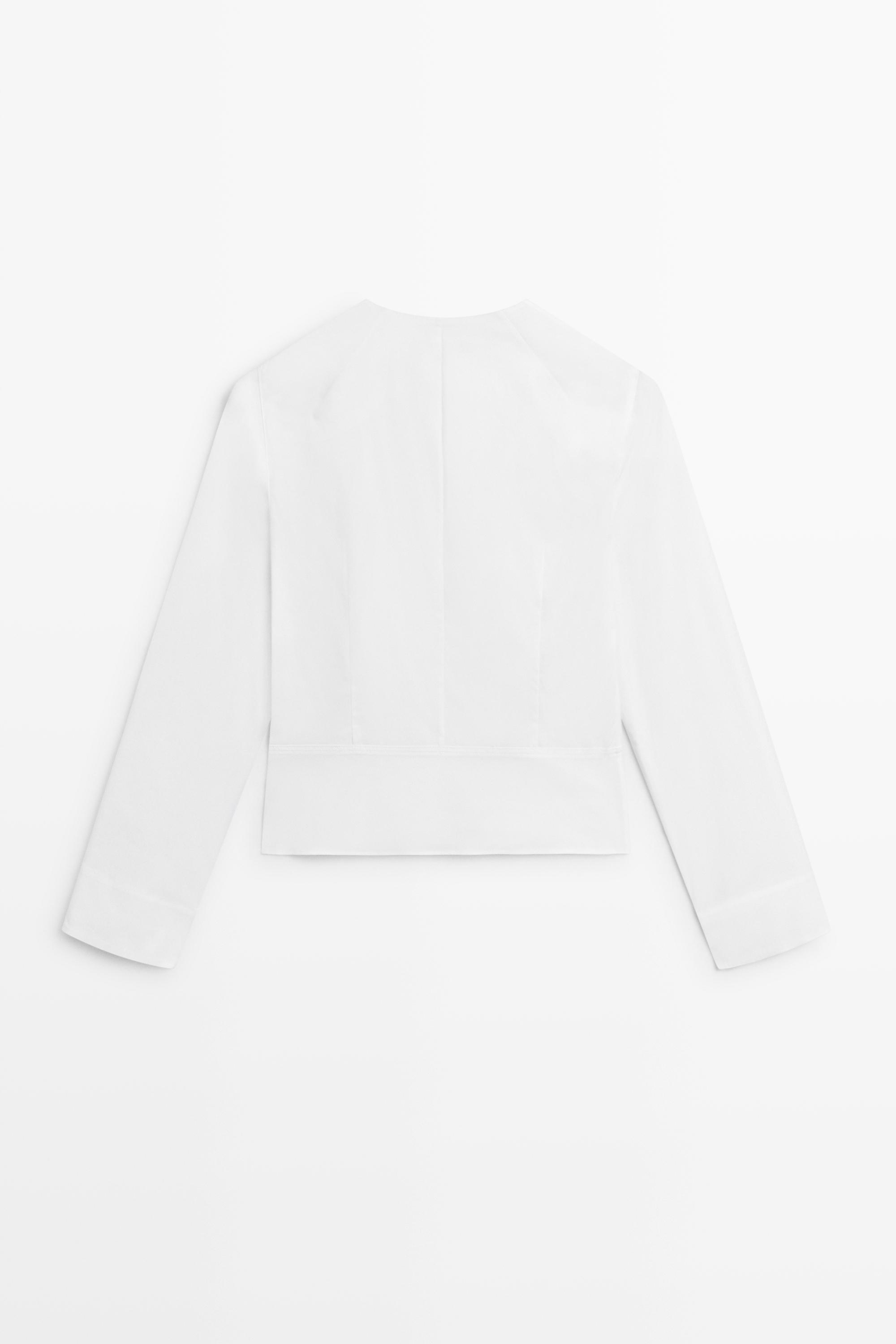 Poplin shirt with collar detail — WHITE