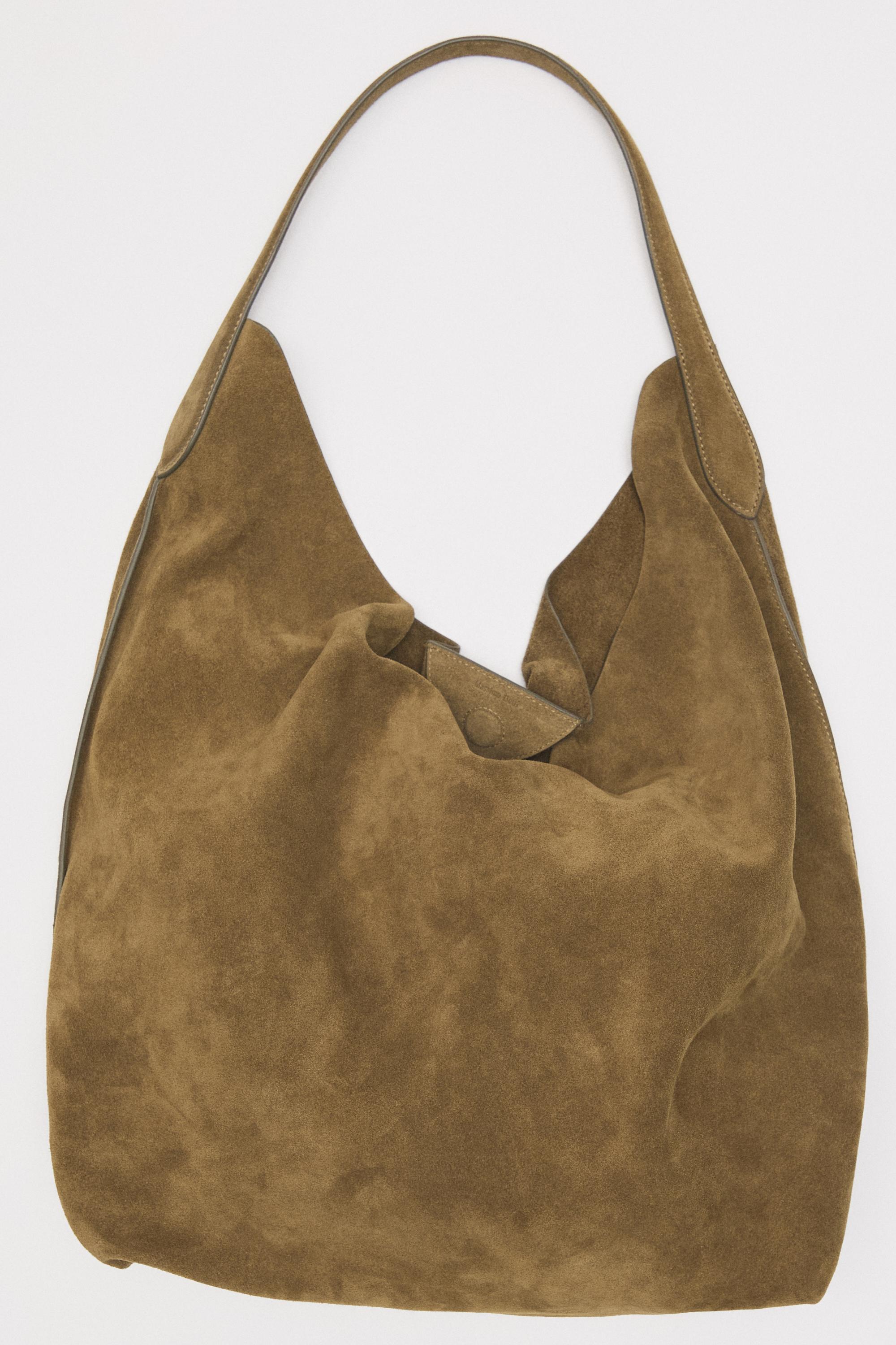 Split suede leather mini bag — KHAKI GREEN