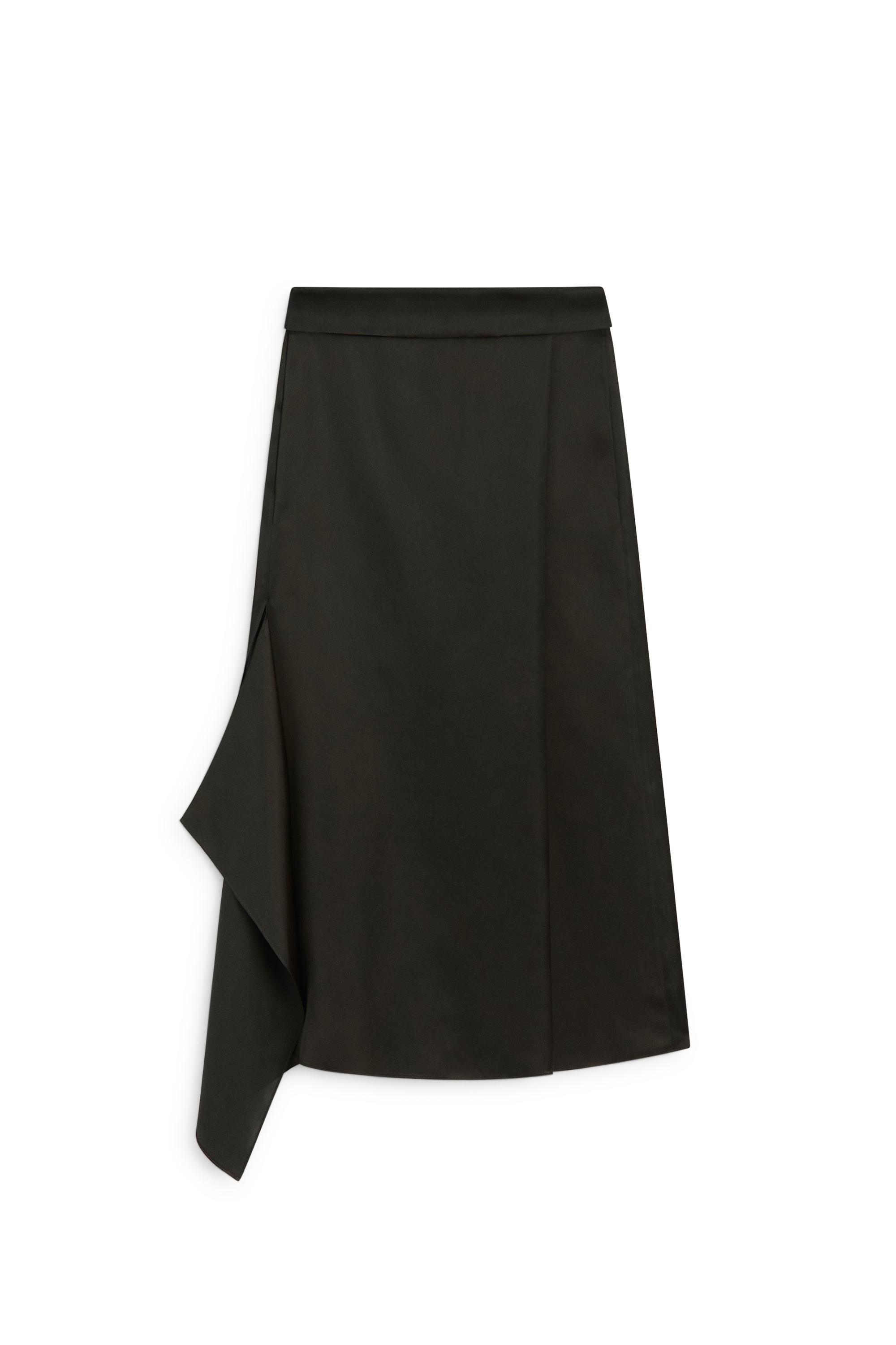 Flowing satin skirt with split detail - LIMITED EDITION by Massimo Dutti