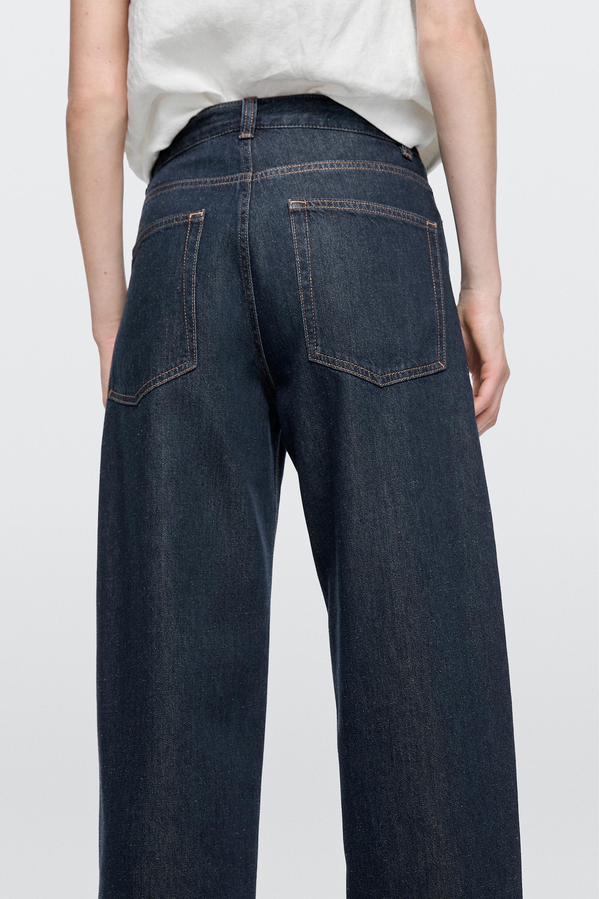 Mid-rise wide-leg cropped jeans — DARK BLUE