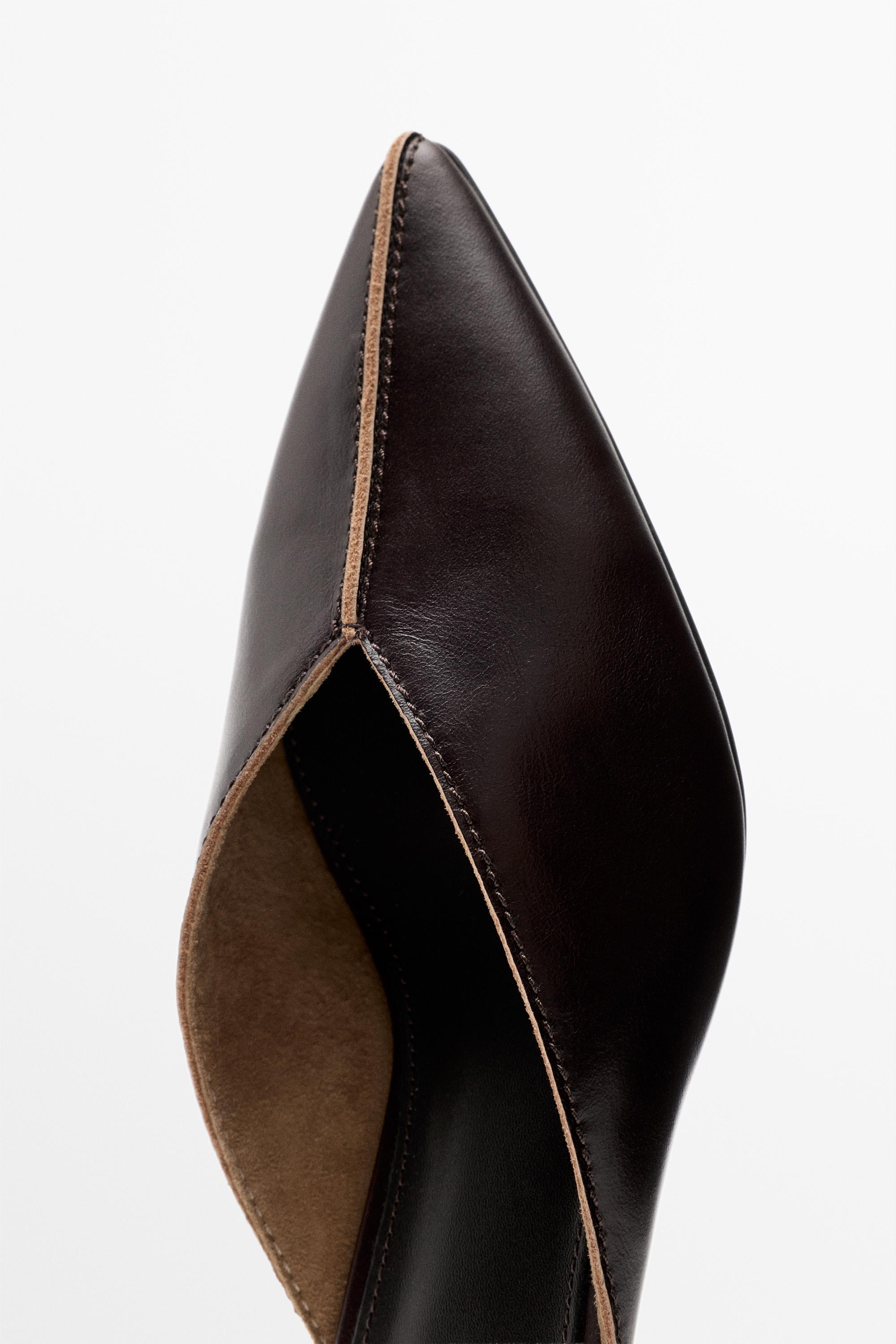 Heeled mule shoe — BROWN