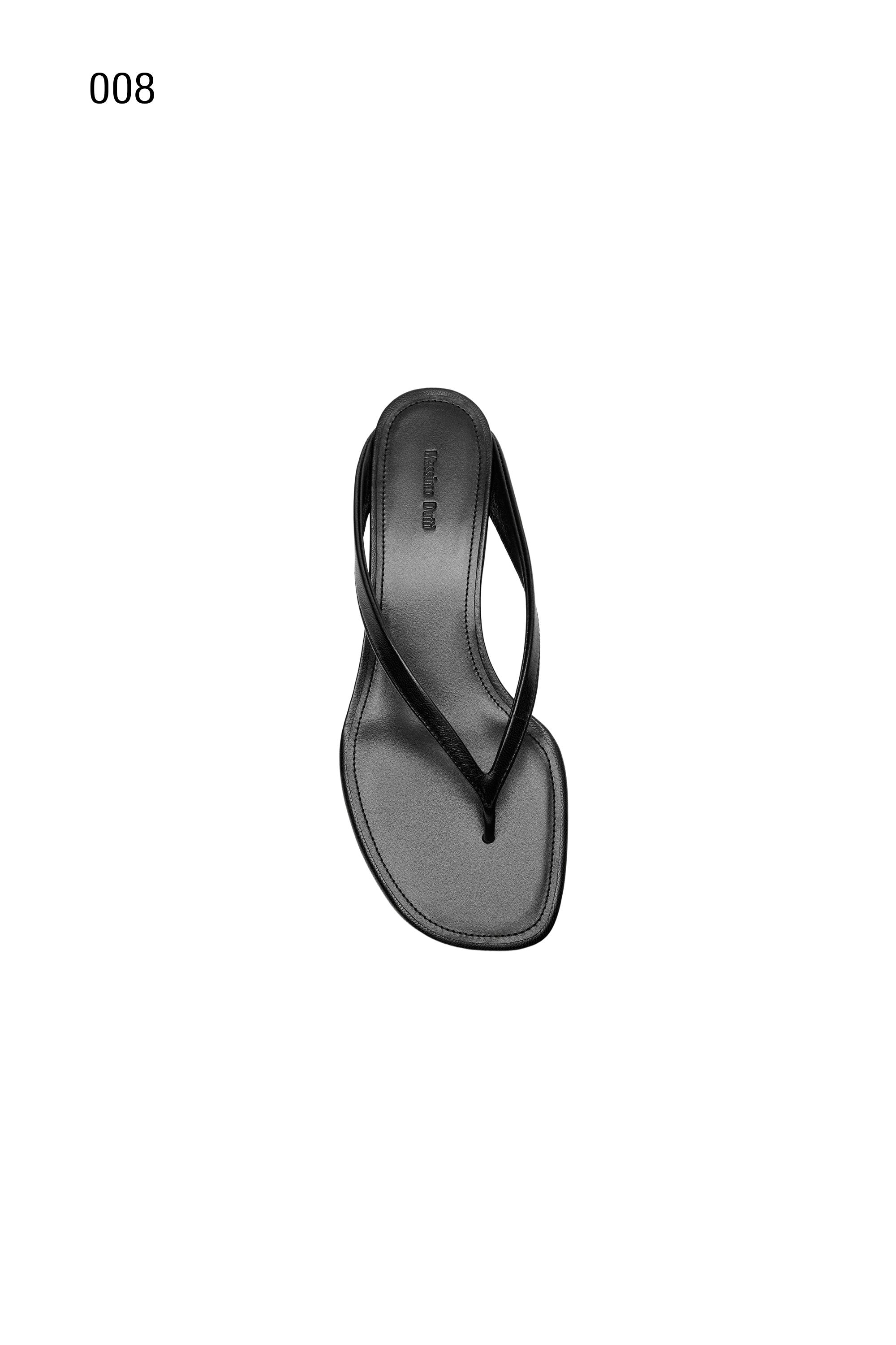 Mid-heel toe sandal — BLACK