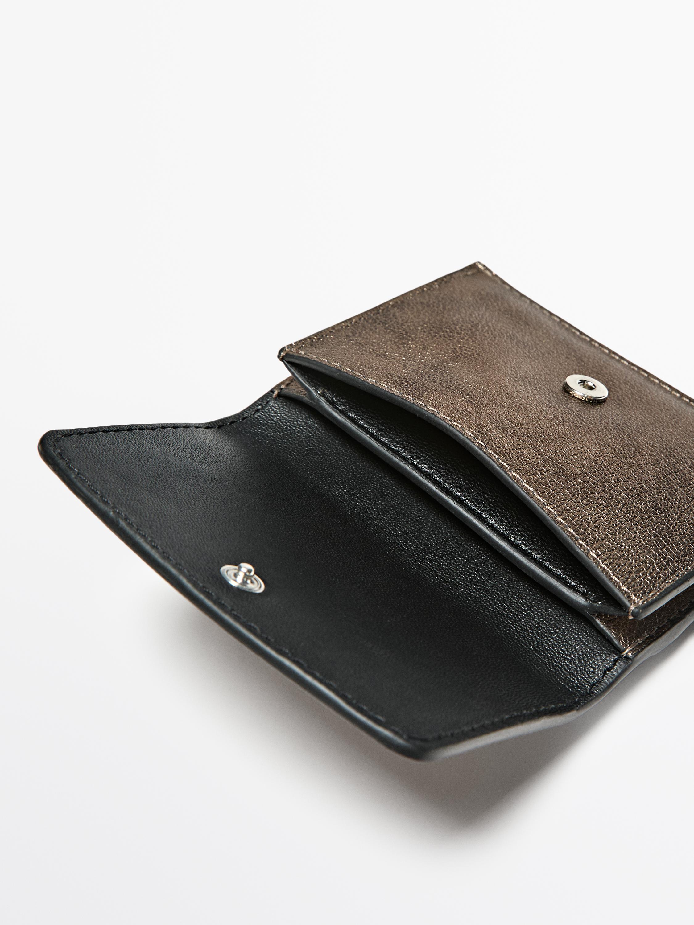 Nappa leather wallet — SILVER