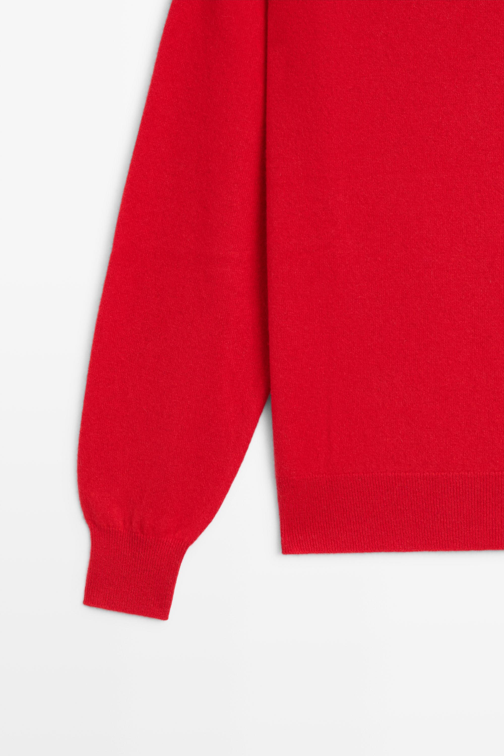 100% cashmere long sleeve sweater — RED