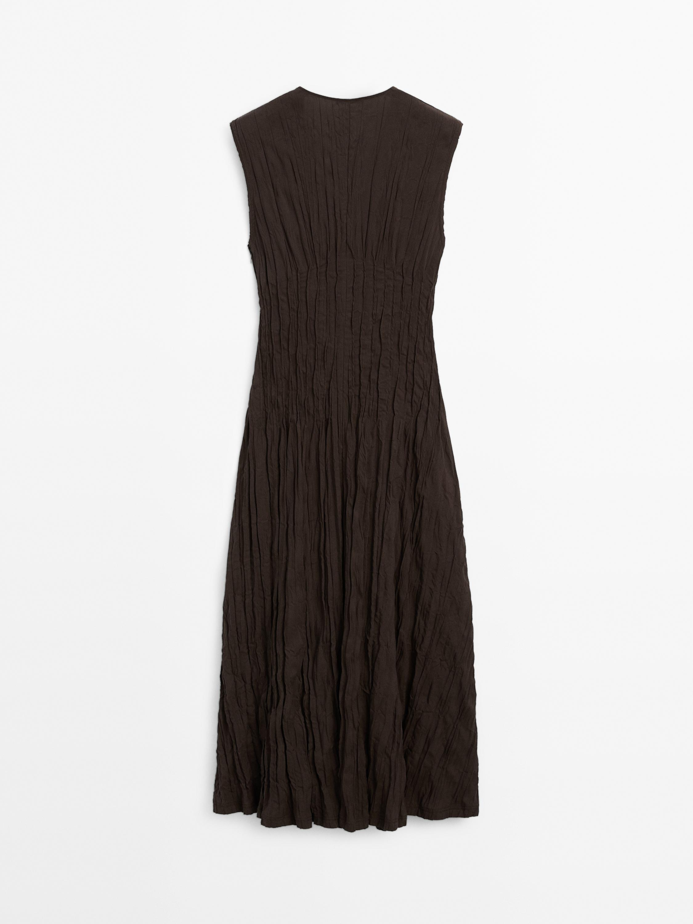 Flowing pleated midi dress