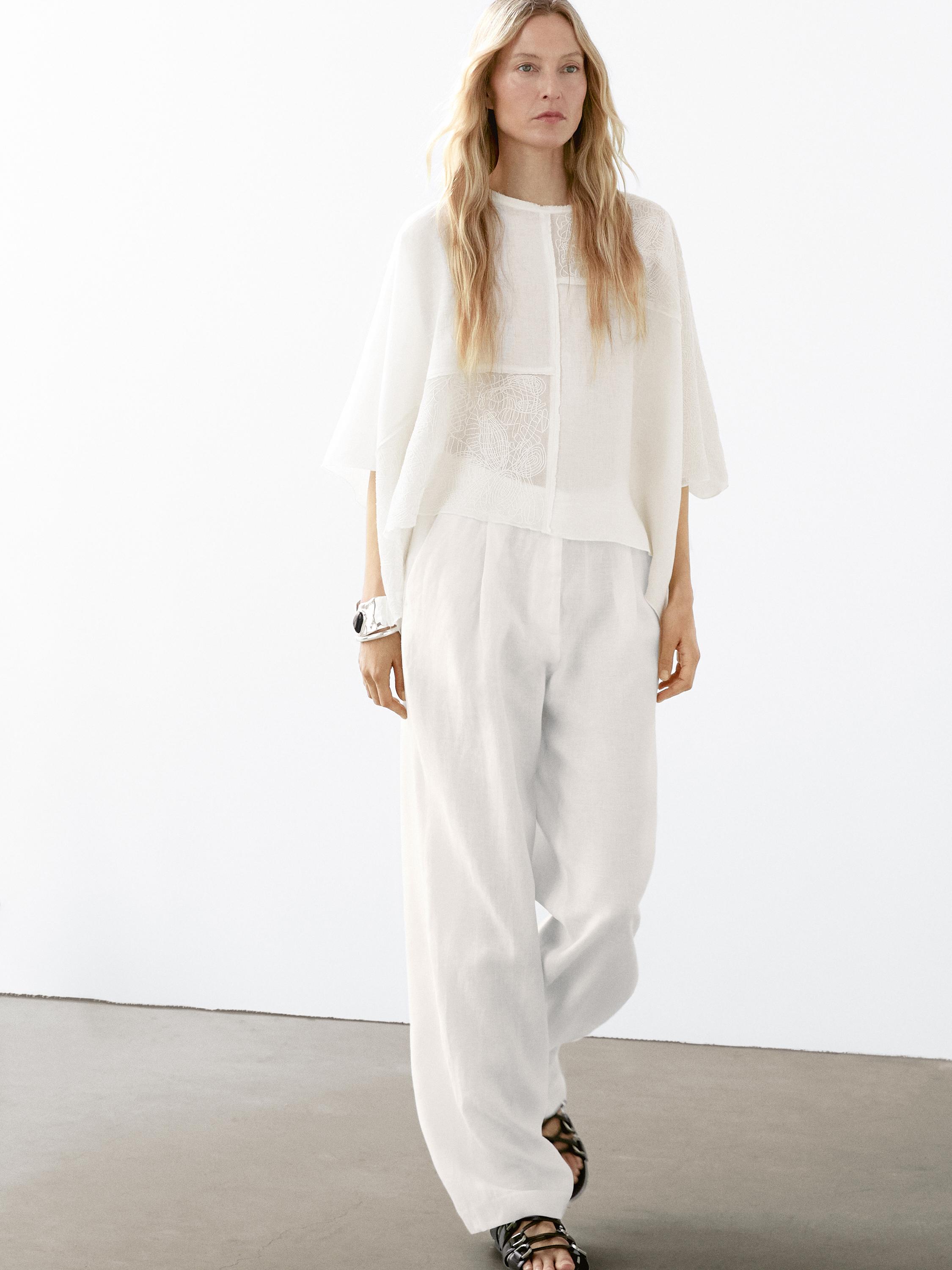 Pantalón triple pinza 100% lino