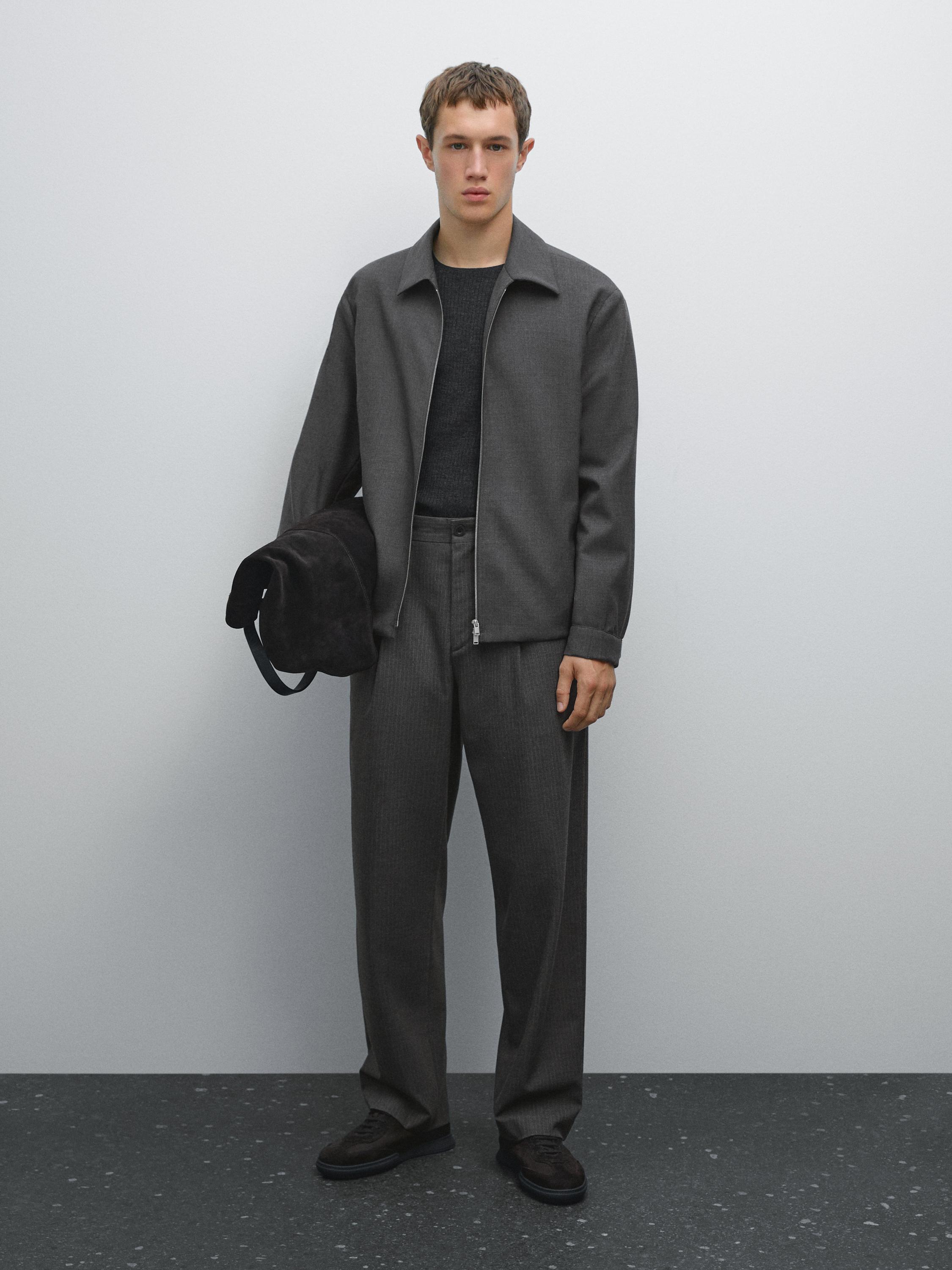 Spodnie relax fit w prążki