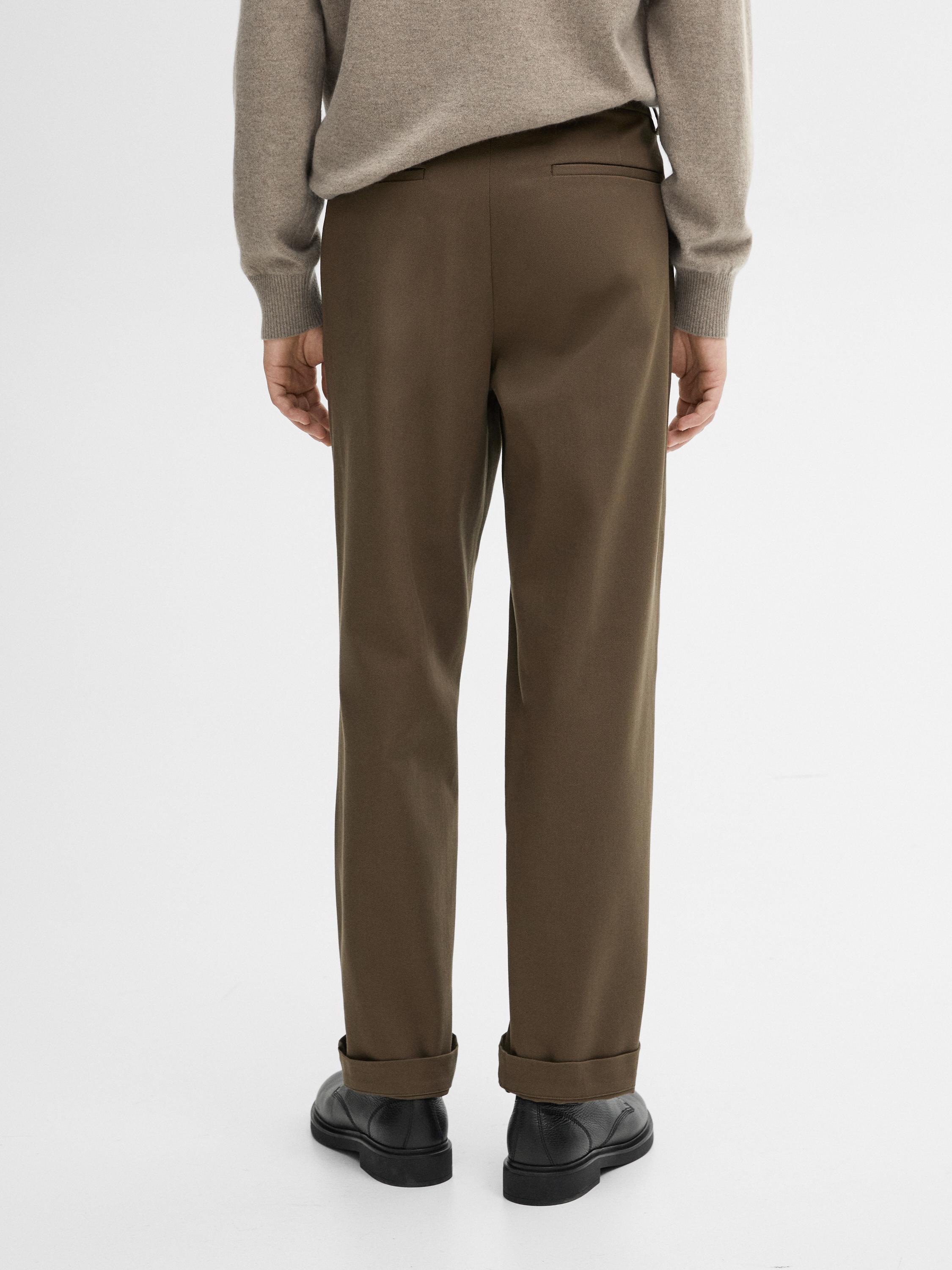 Pantalón sarga straight fit mezcla algodón