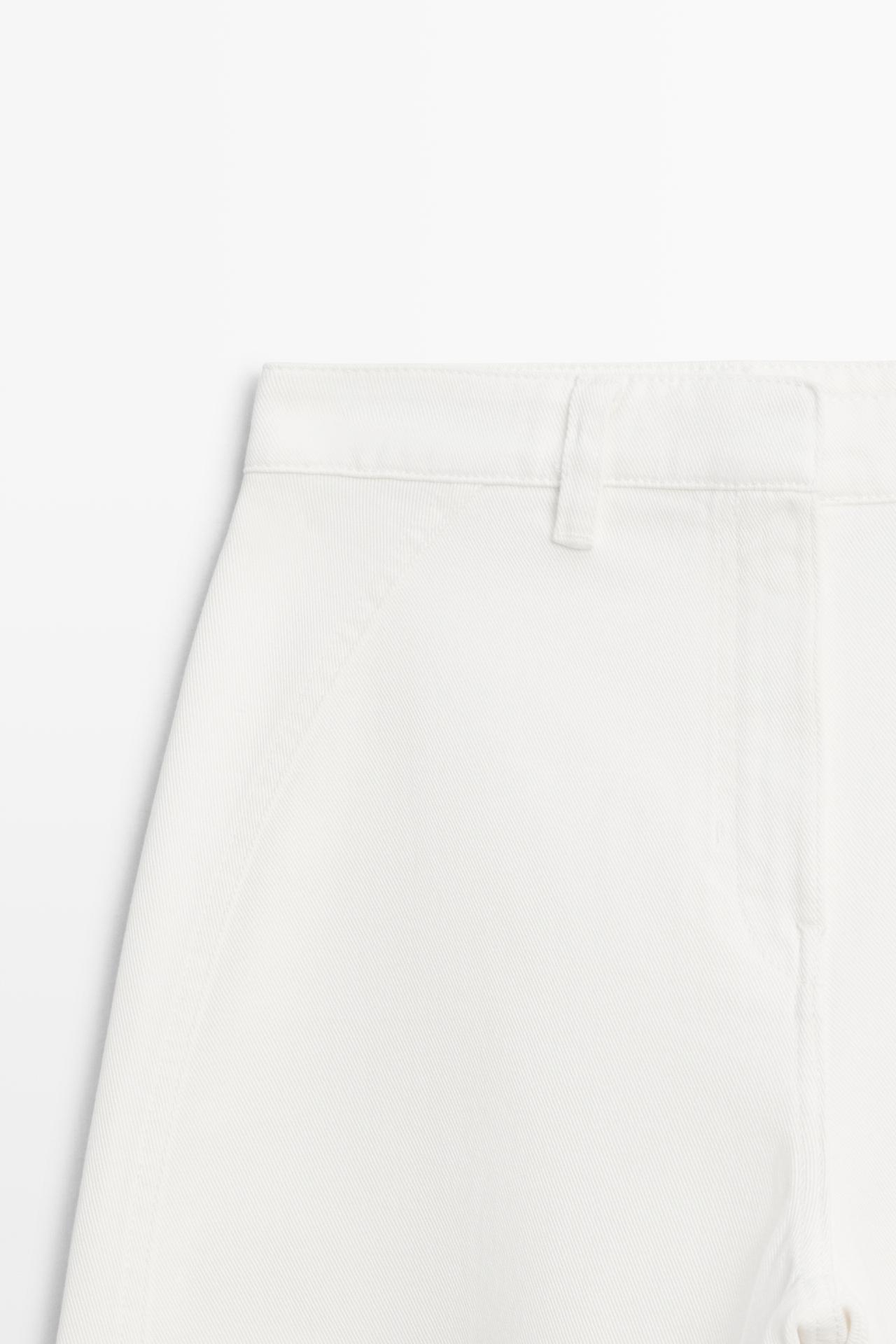 100% cotton barrel fit pants — Off white