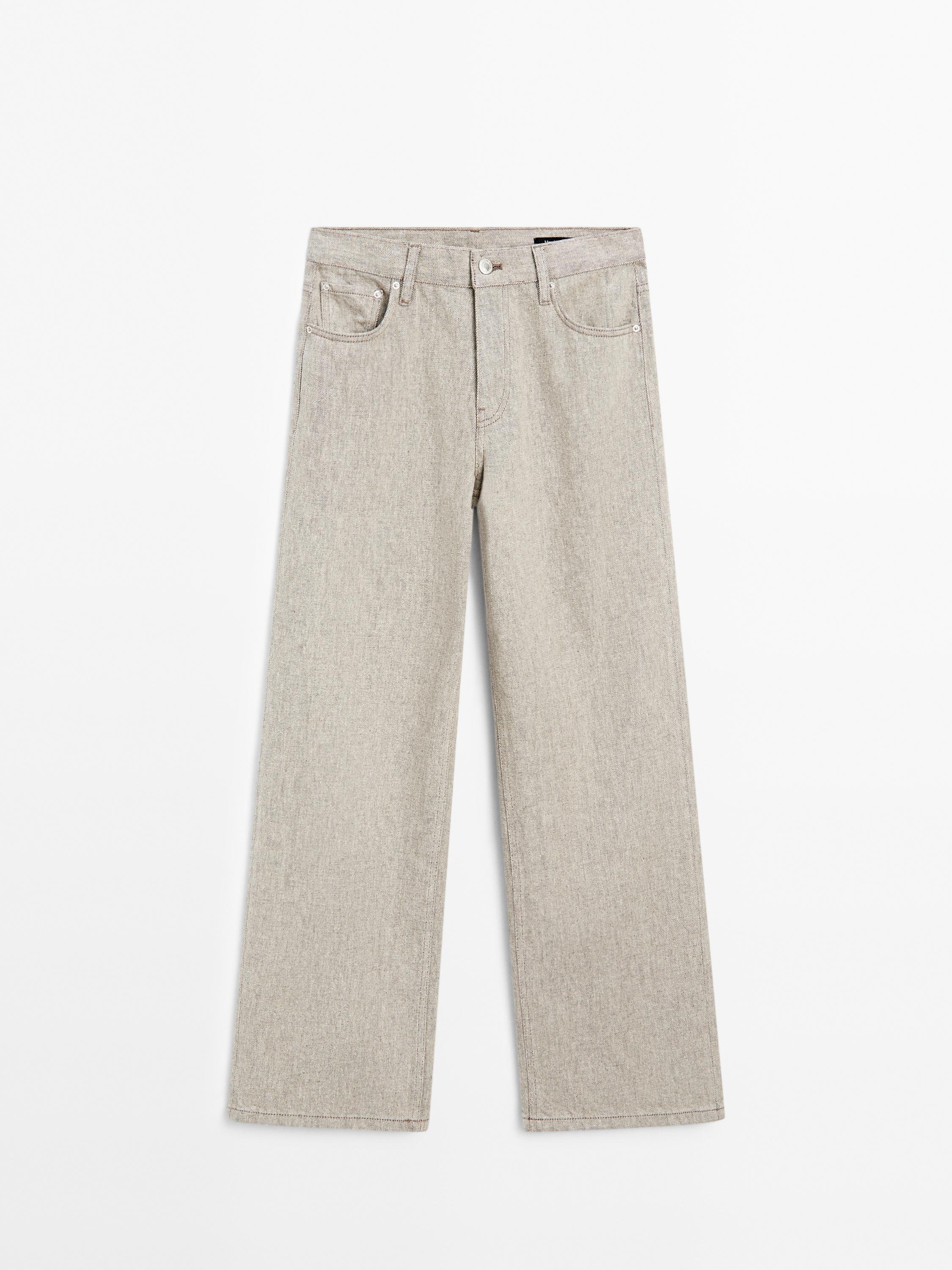 Mid-rise wide-leg jeans