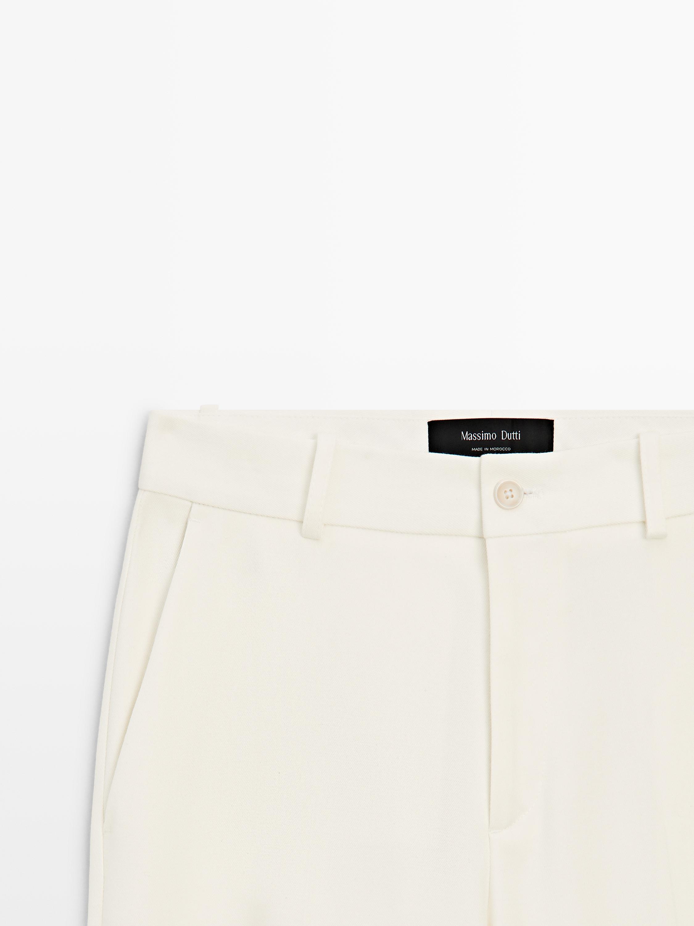 Straight-leg flowing trousers — CREAM