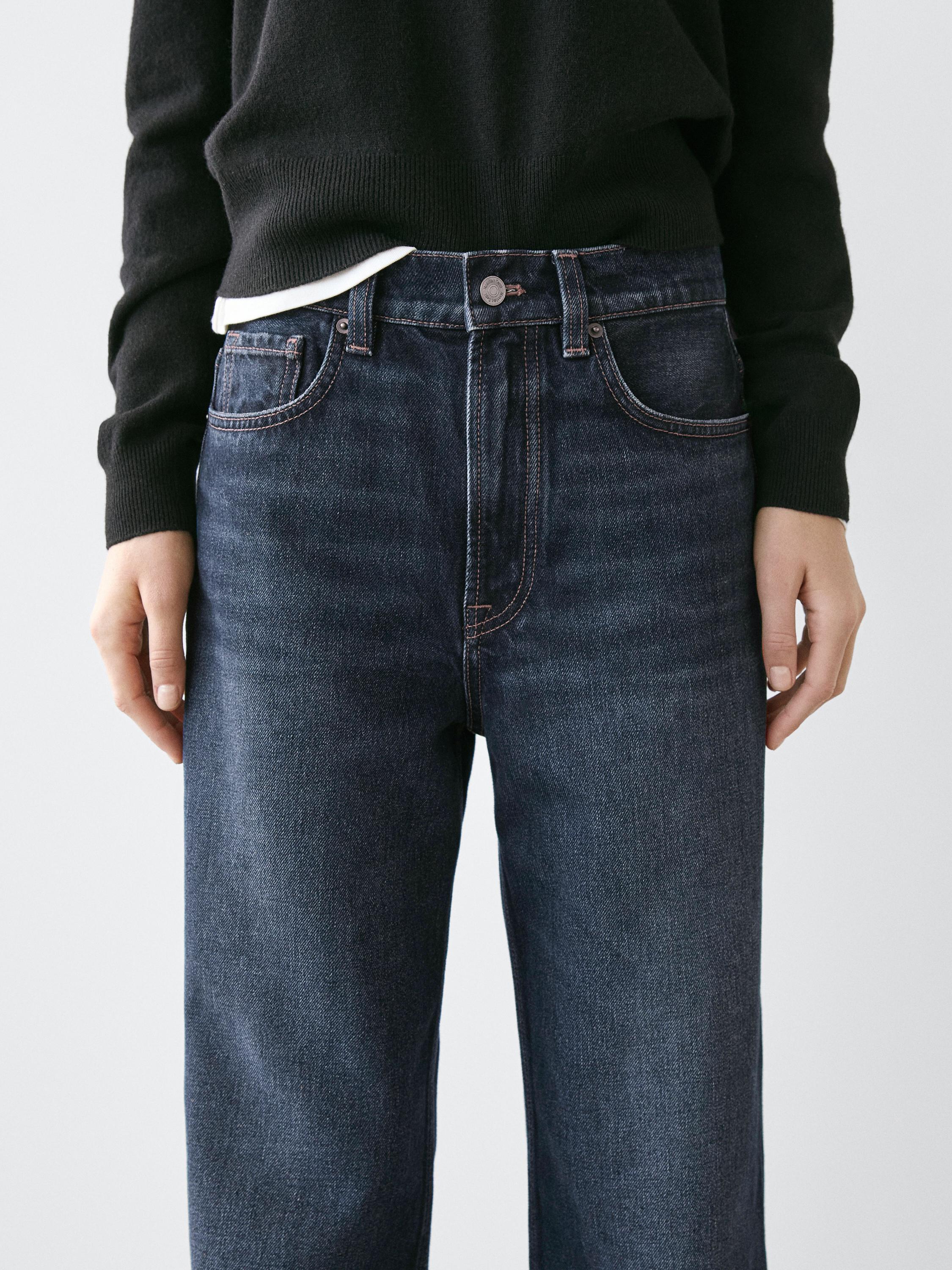 High-waist wide-leg jeans — DARK BLUE