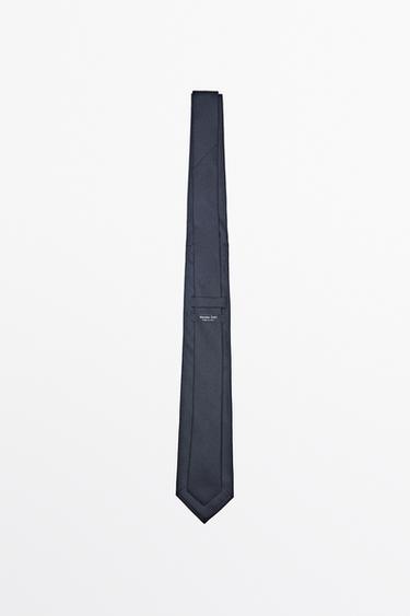 100% silk textured tie — NAVY BLUE 5