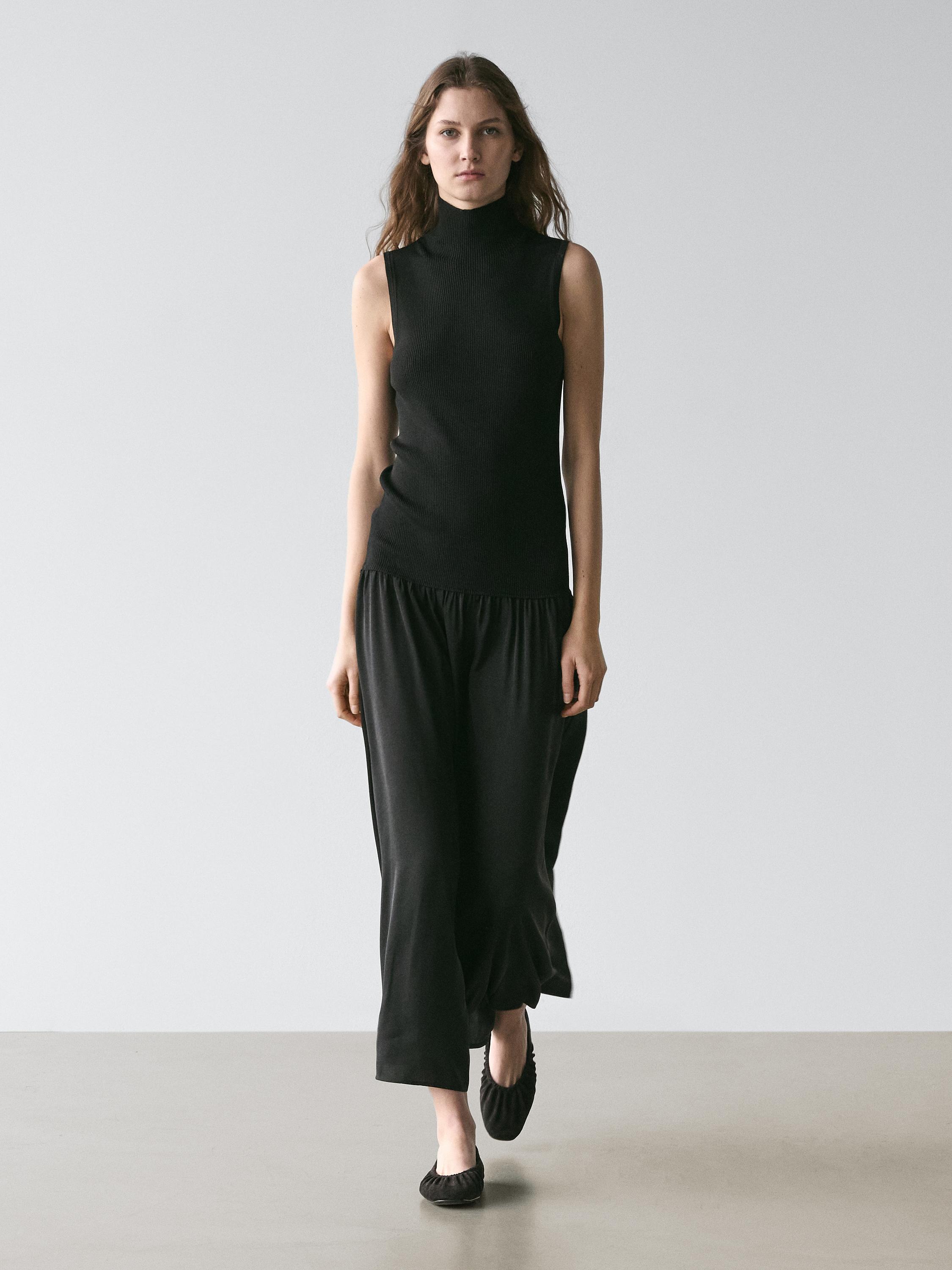 שמלת סריג באורך מידי עם עיטור משולב