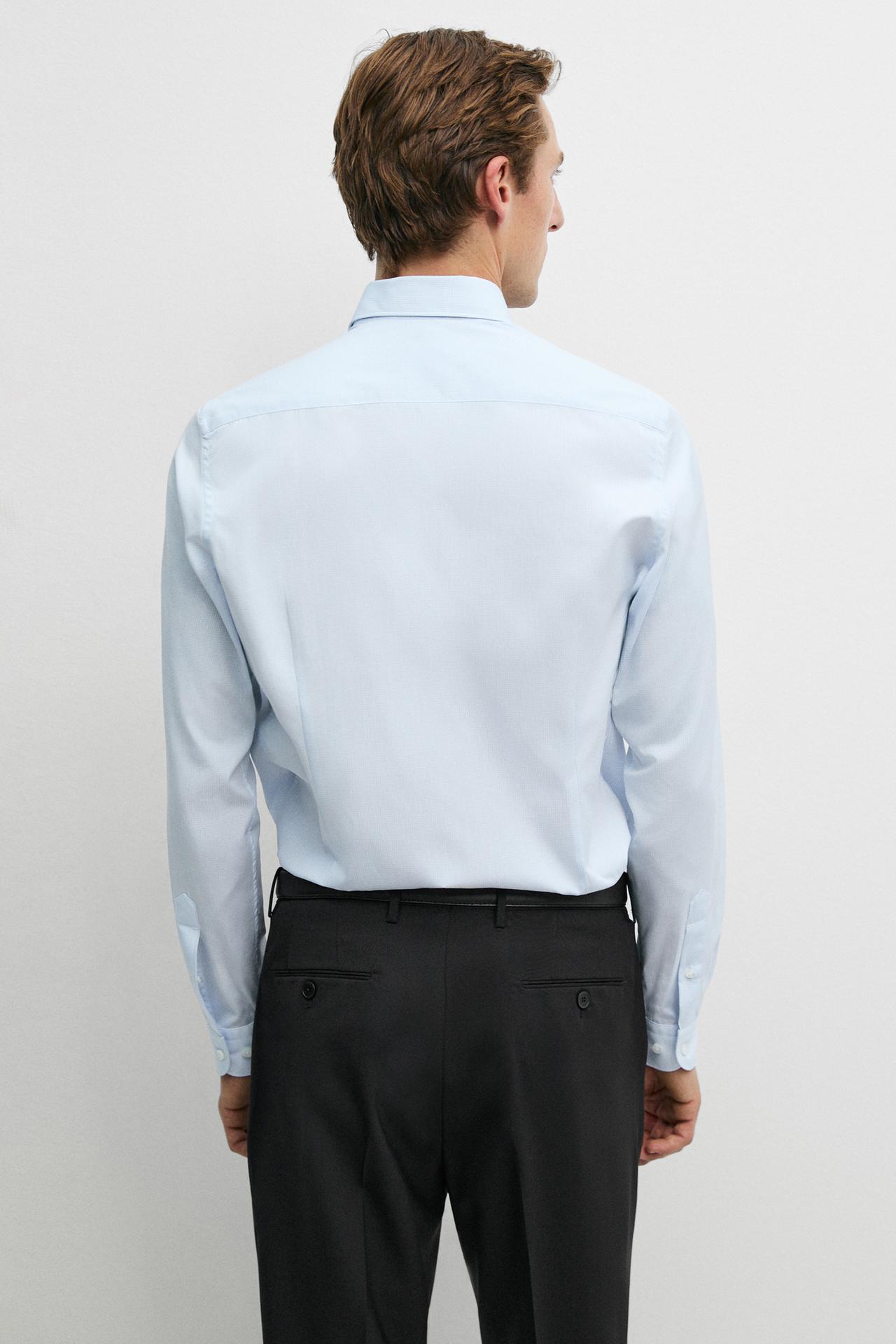 Slim fit gingham shirt — SKY BLUE