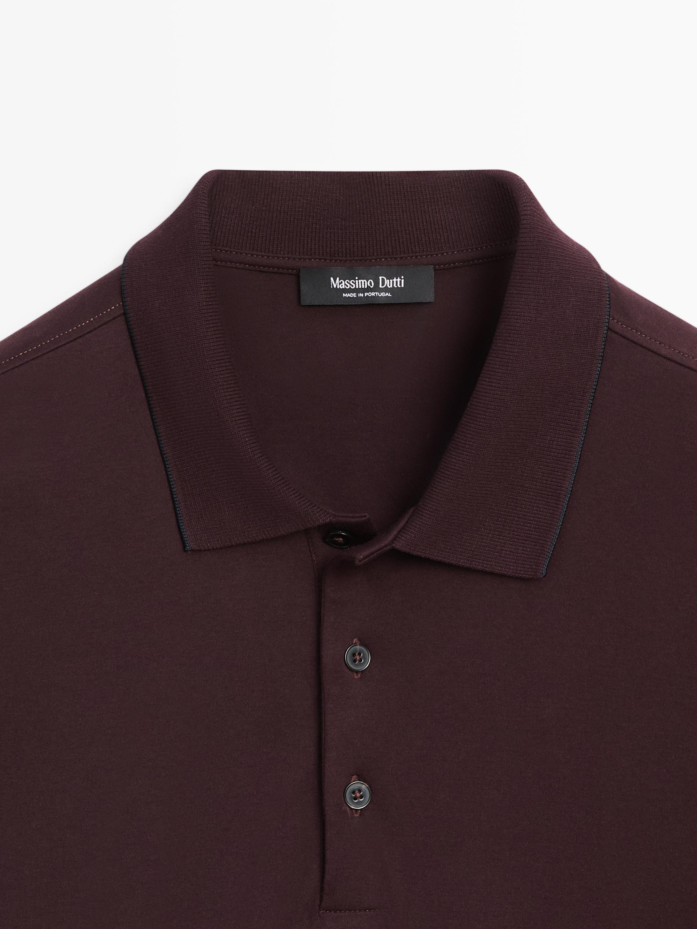 Pamuk karışımlı kısa kollu polo yaka t-shirt