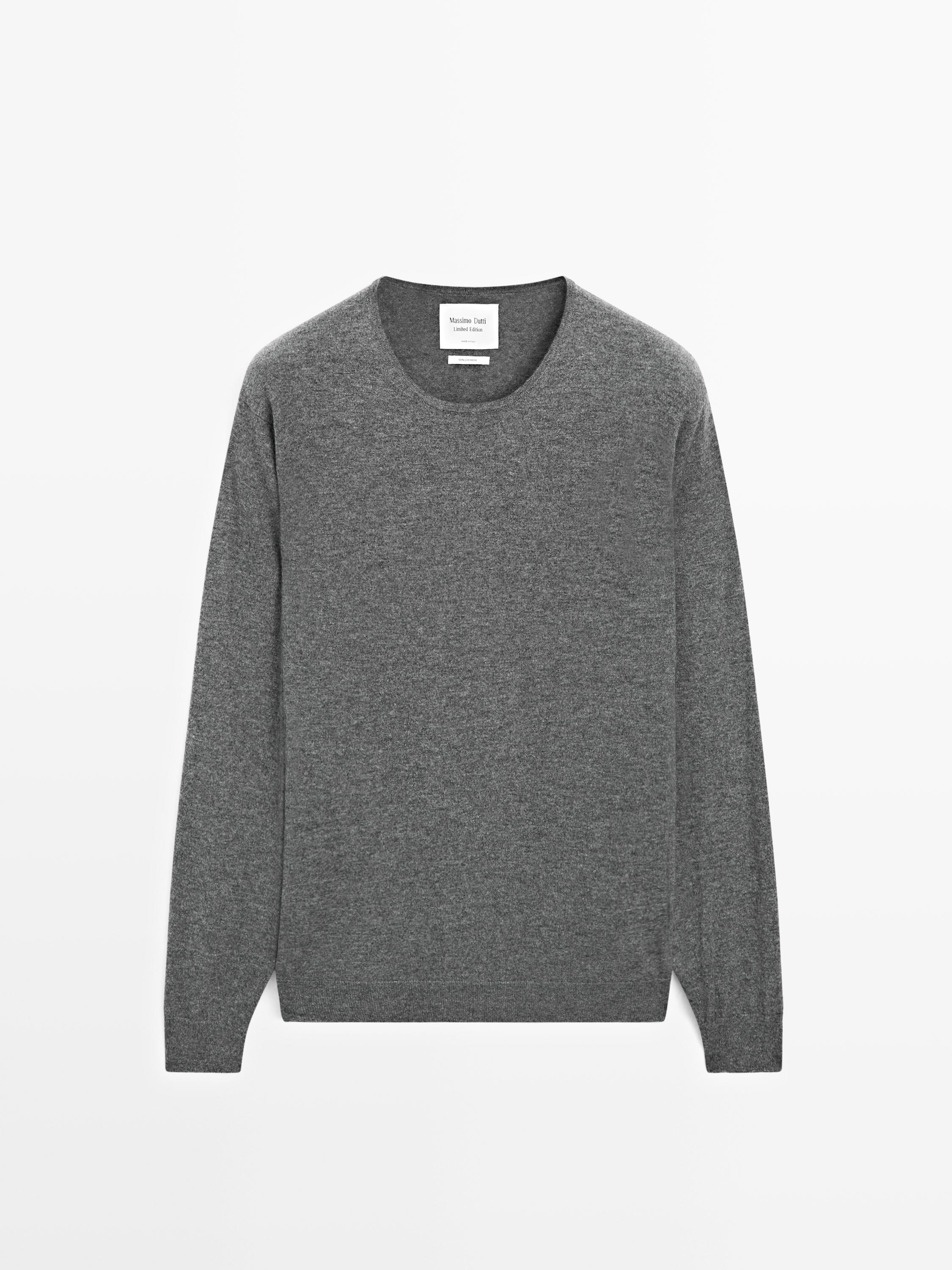Knit 100% cashmere sweater with crew neck - LIMITED