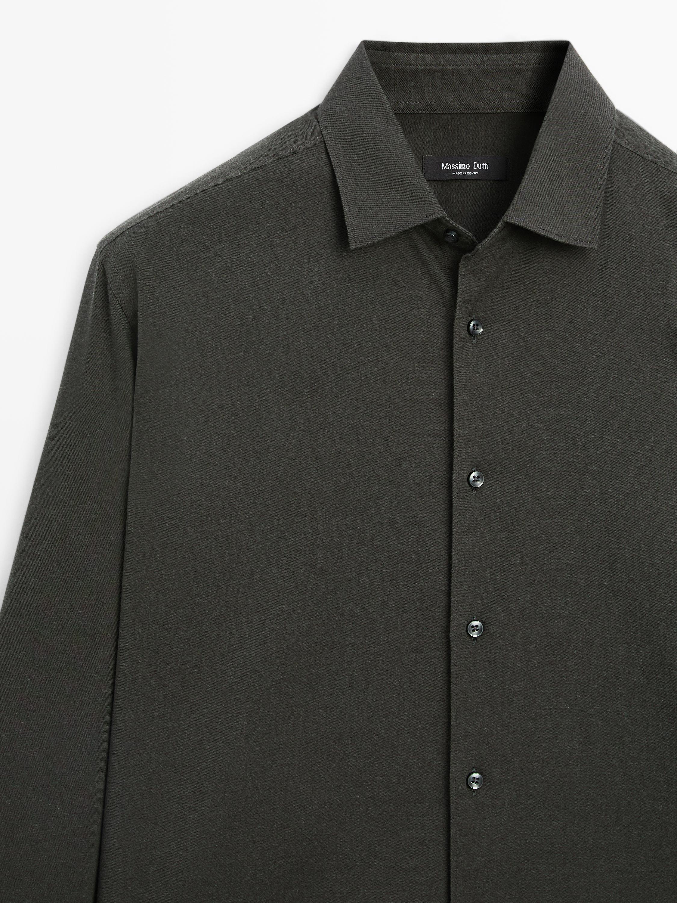 Camisa de twill mélange slim fit