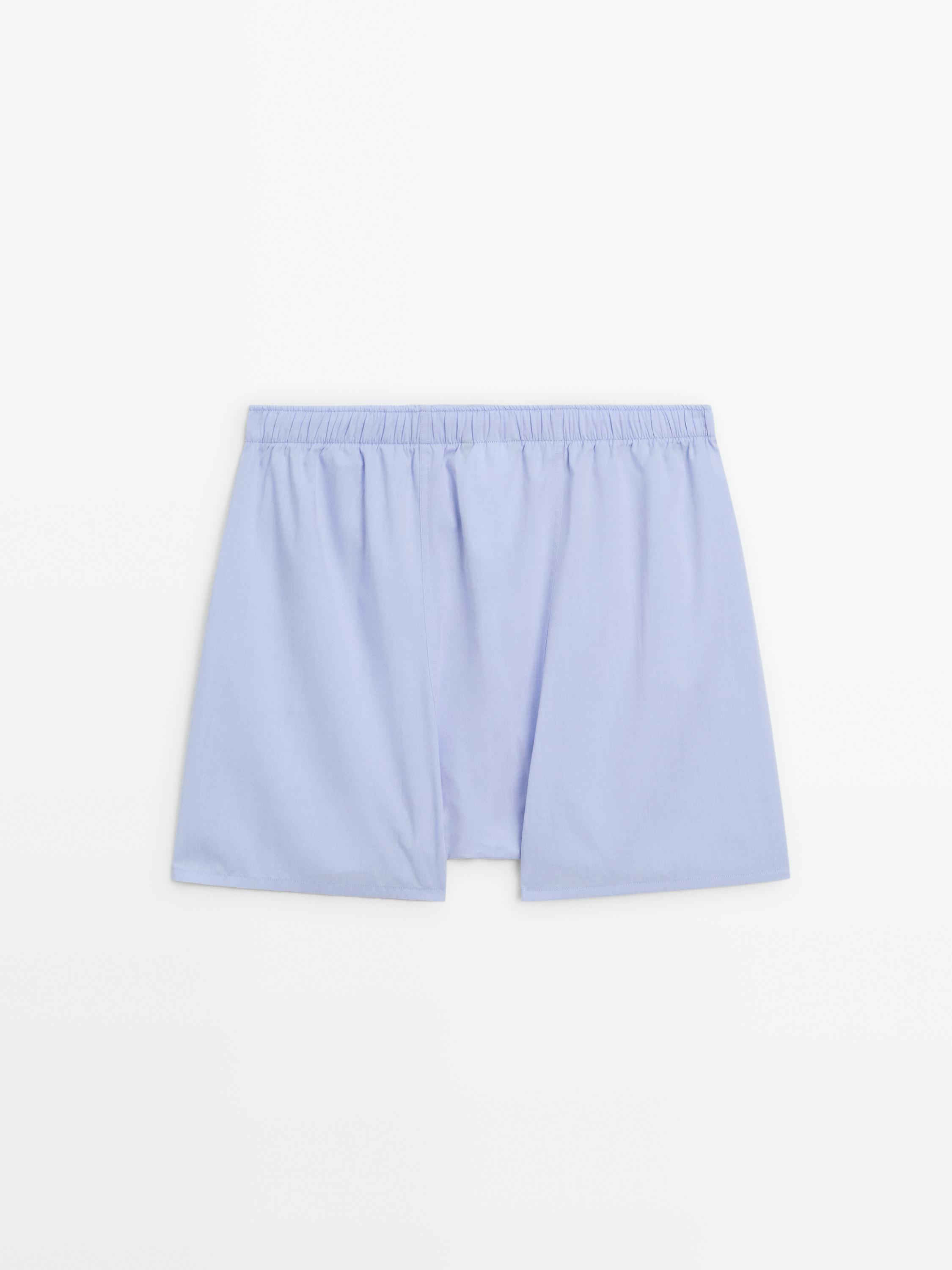 Plain poplin boxers — SKY BLUE