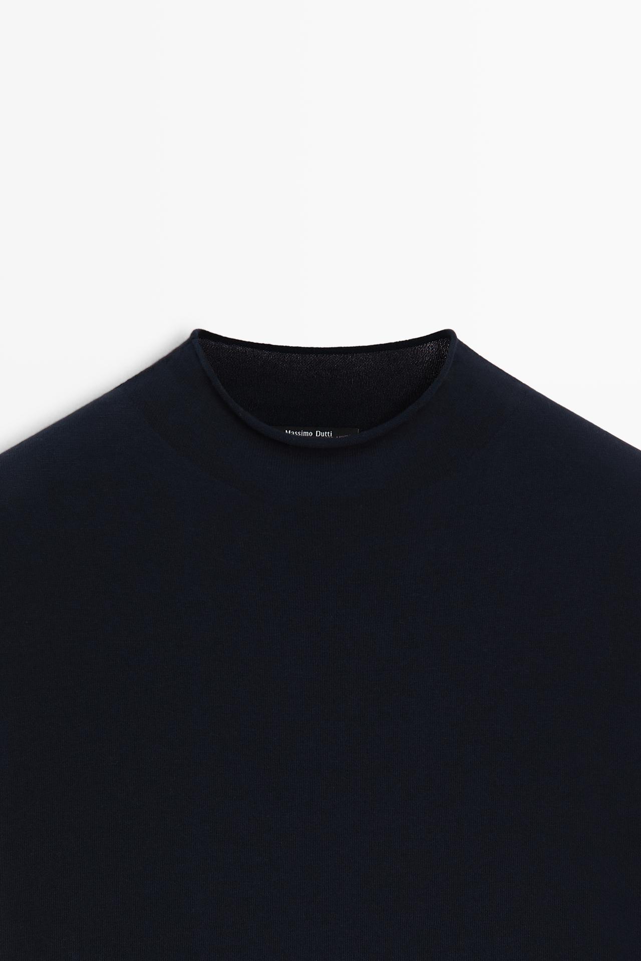100% cotton short sleeve sweater — DARK BLUE